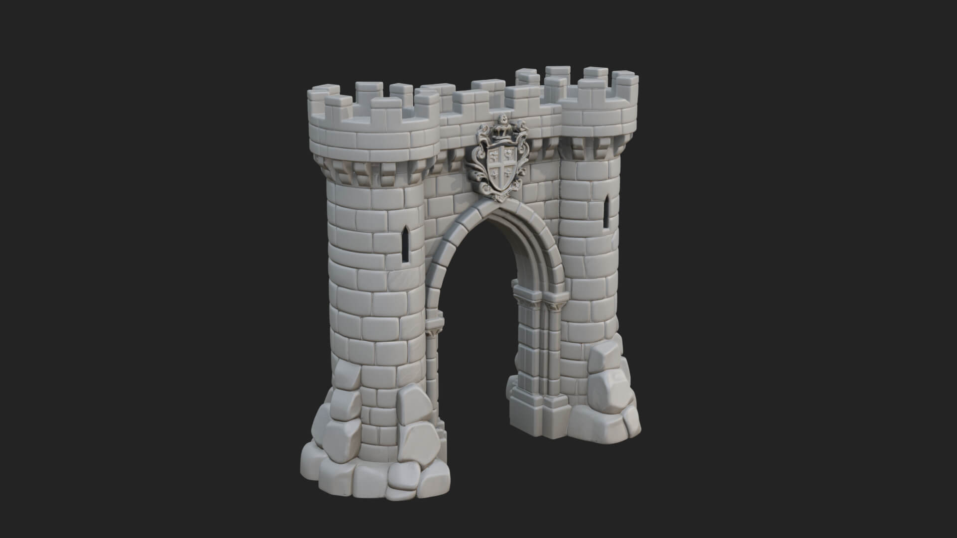 Medieval Castle Gate Model Design 10 3D Print Model 3D Model
