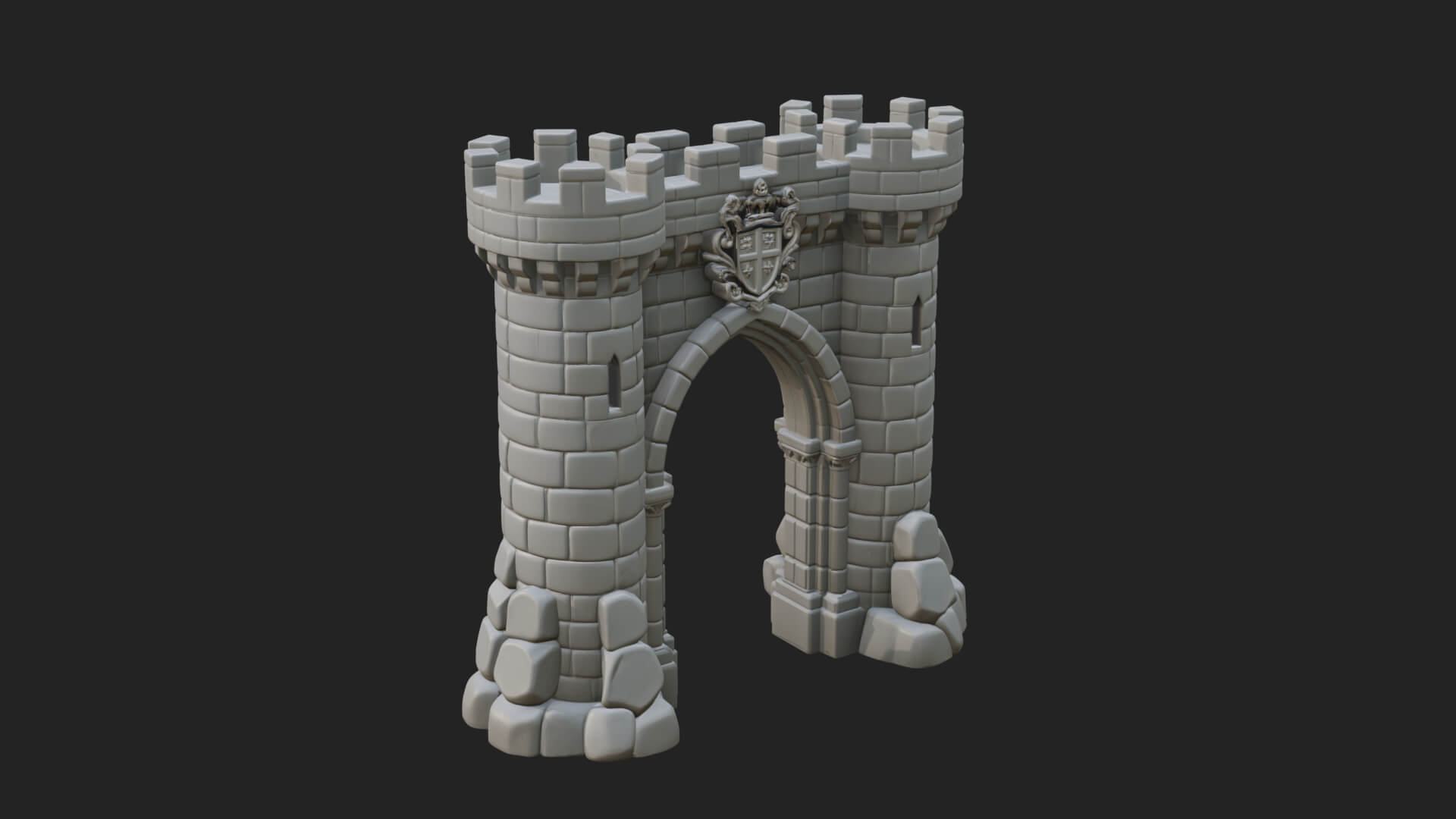 Medieval Castle Gate Model Design 10 3D Print Model 3D Model