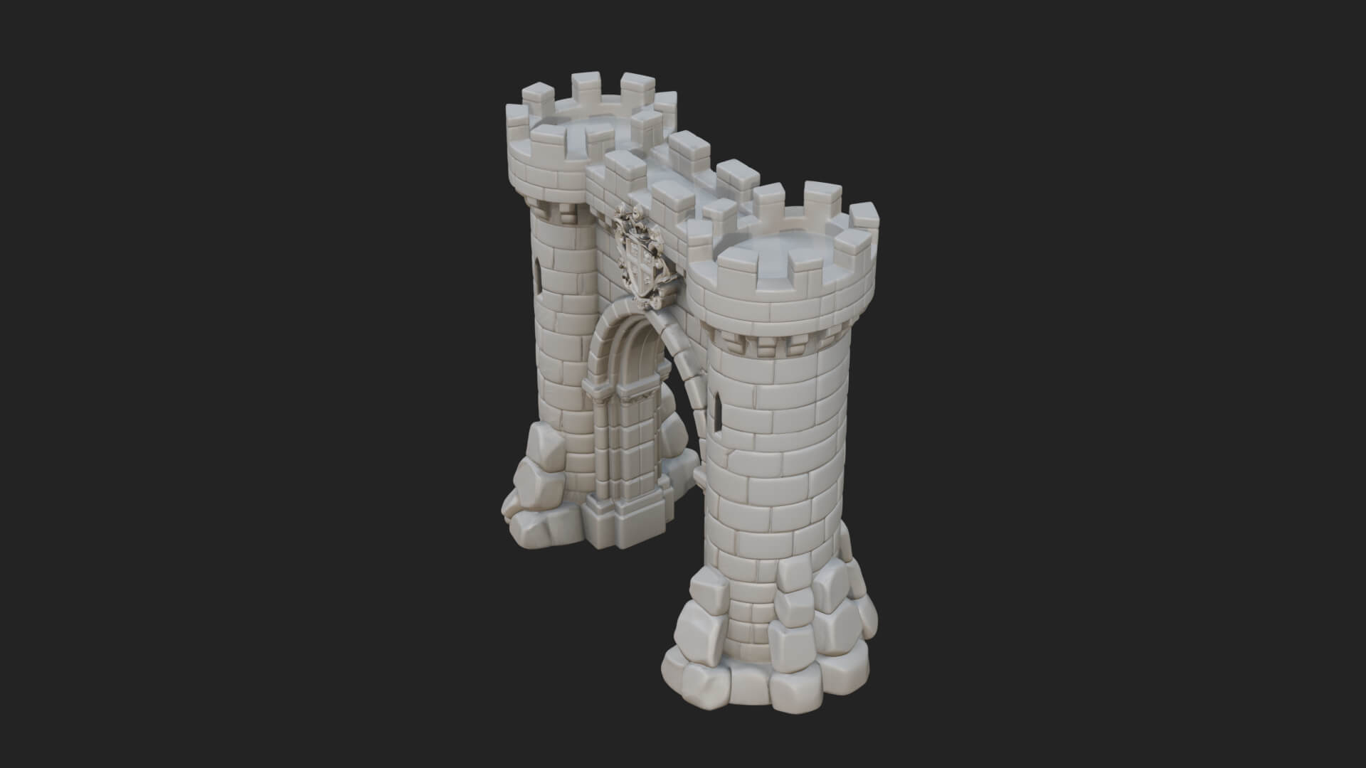 Medieval Castle Gate Model Design 10 3D Print Model 3D Model