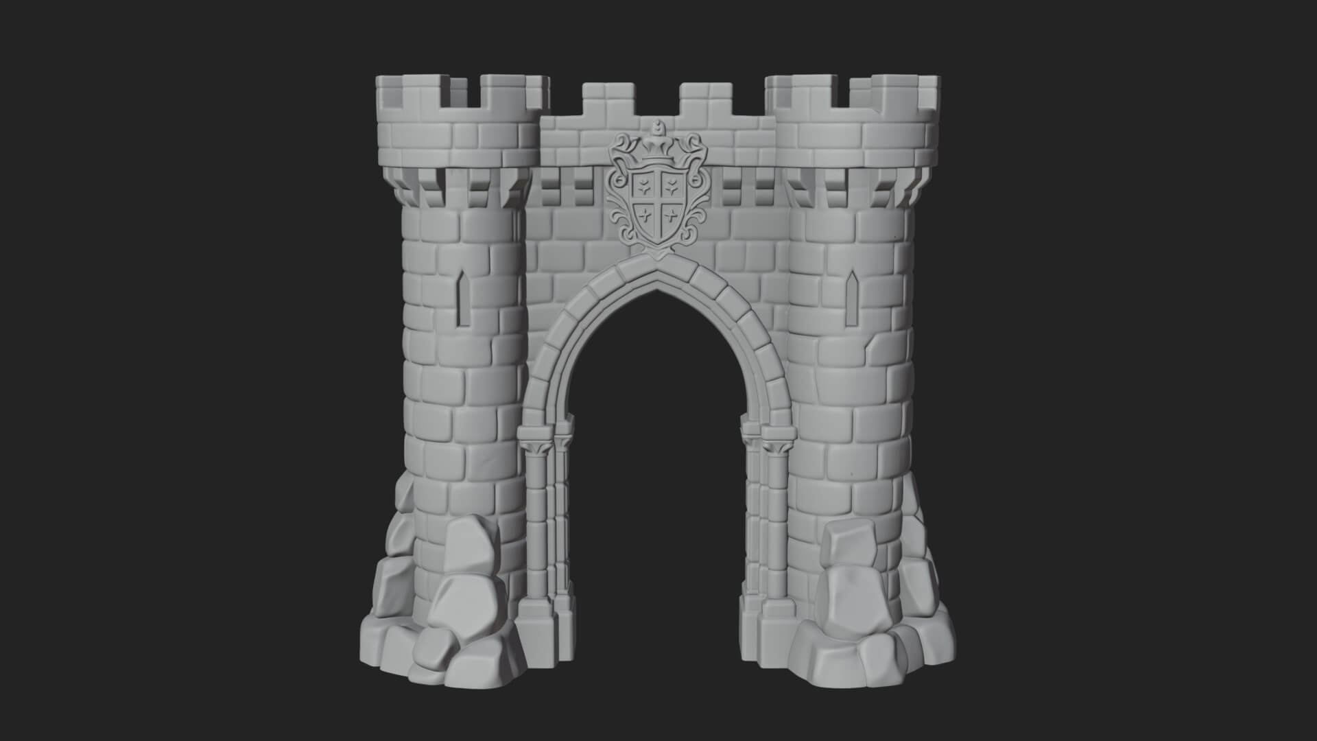 Medieval Castle Gate Model Design 10 3D Print Model 3D Model