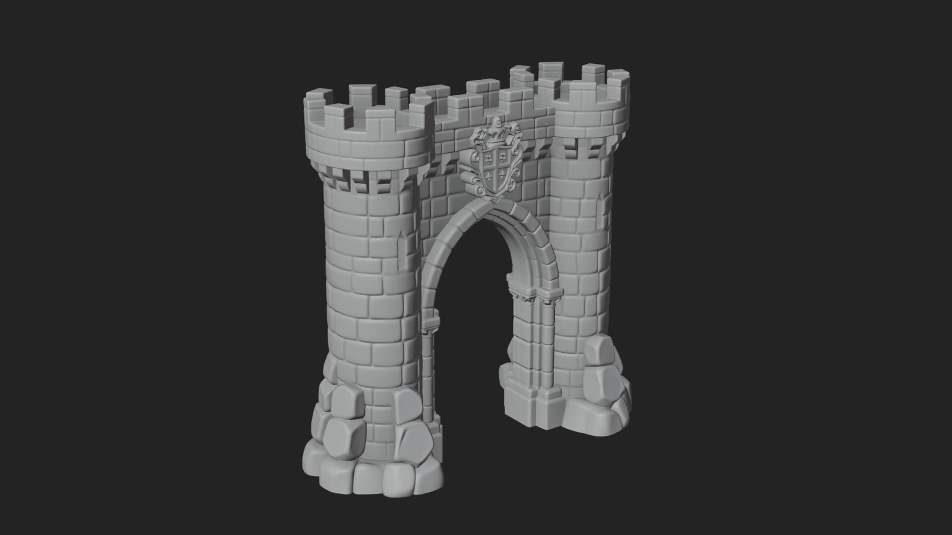 Medieval Castle Gate Model Design 10 3D Print Model 3D Model