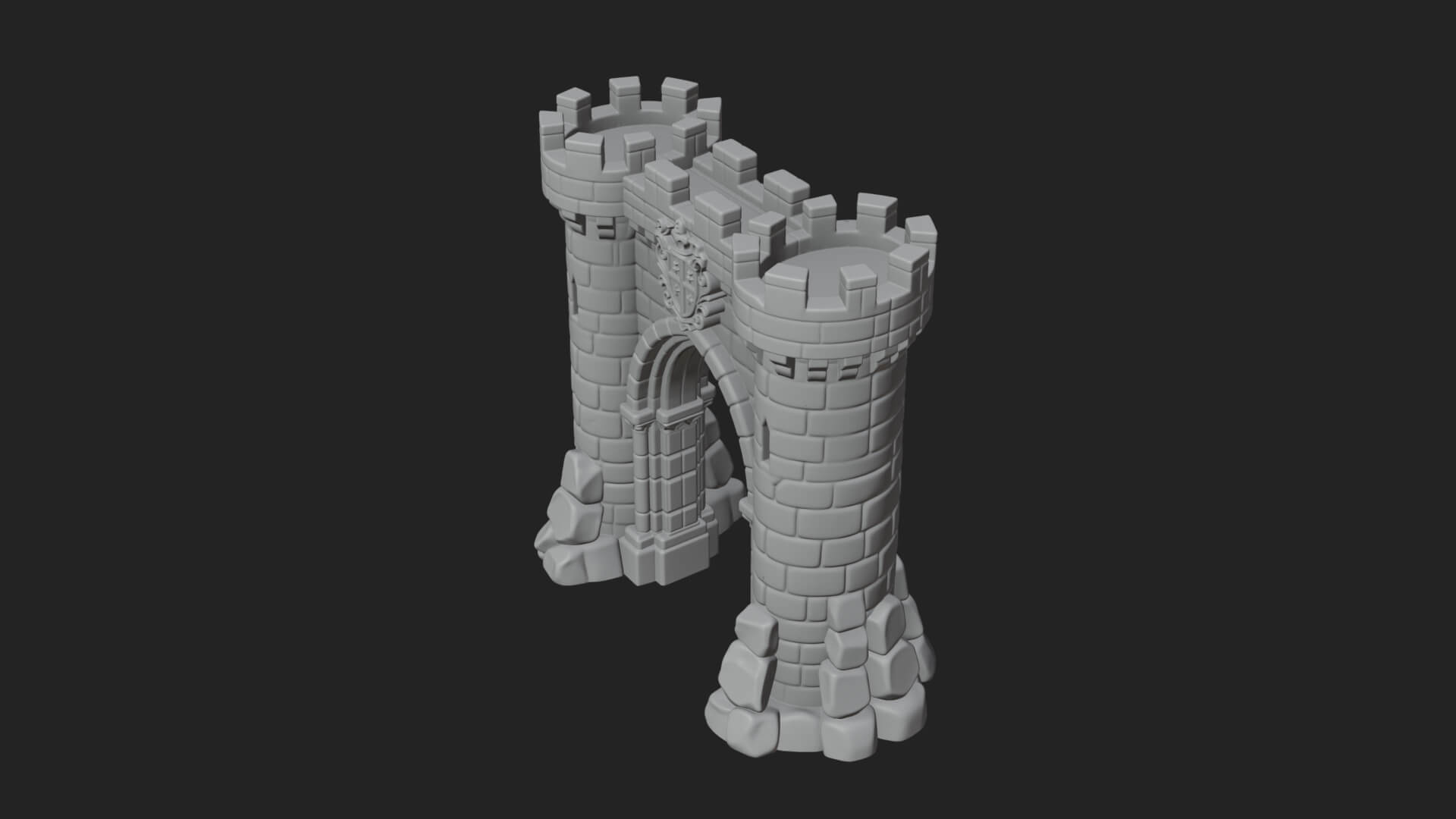 Medieval Castle Gate Model Design 10 3D Print Model 3D Model