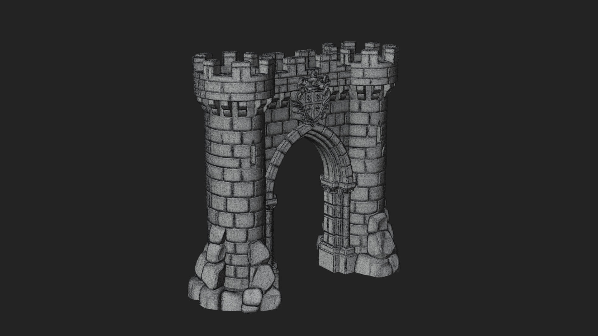 Medieval Castle Gate Model Design 10 3D Print Model 3D Model