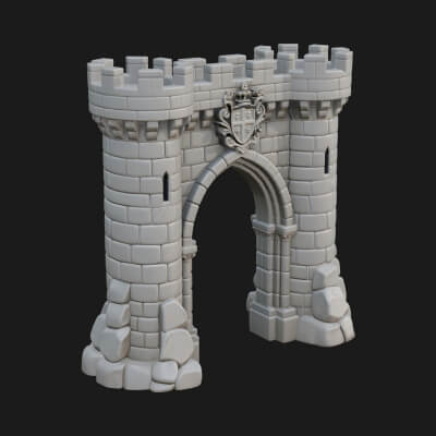 Medieval Castle Gate Model Design 10 3D Print Model
