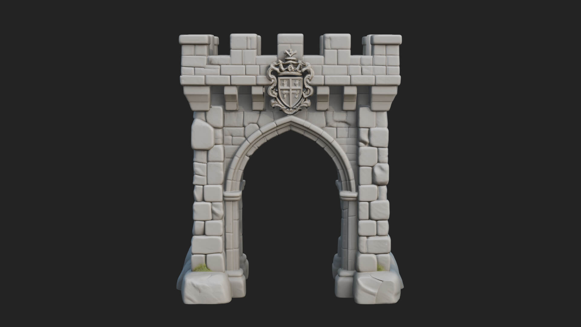 Medieval Castle Gate Model Design 11 3D Print Model 3D Model