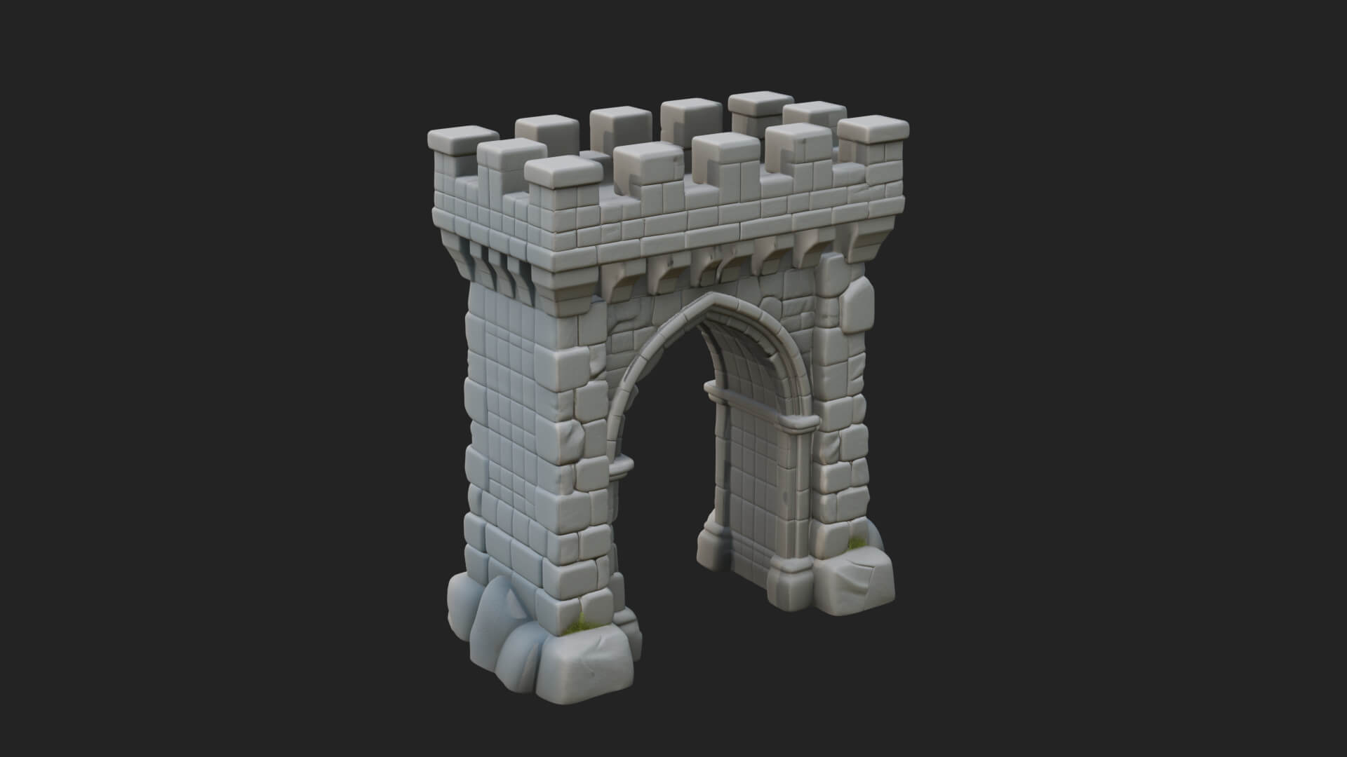 Medieval Castle Gate Model Design 11 3D Print Model 3D Model