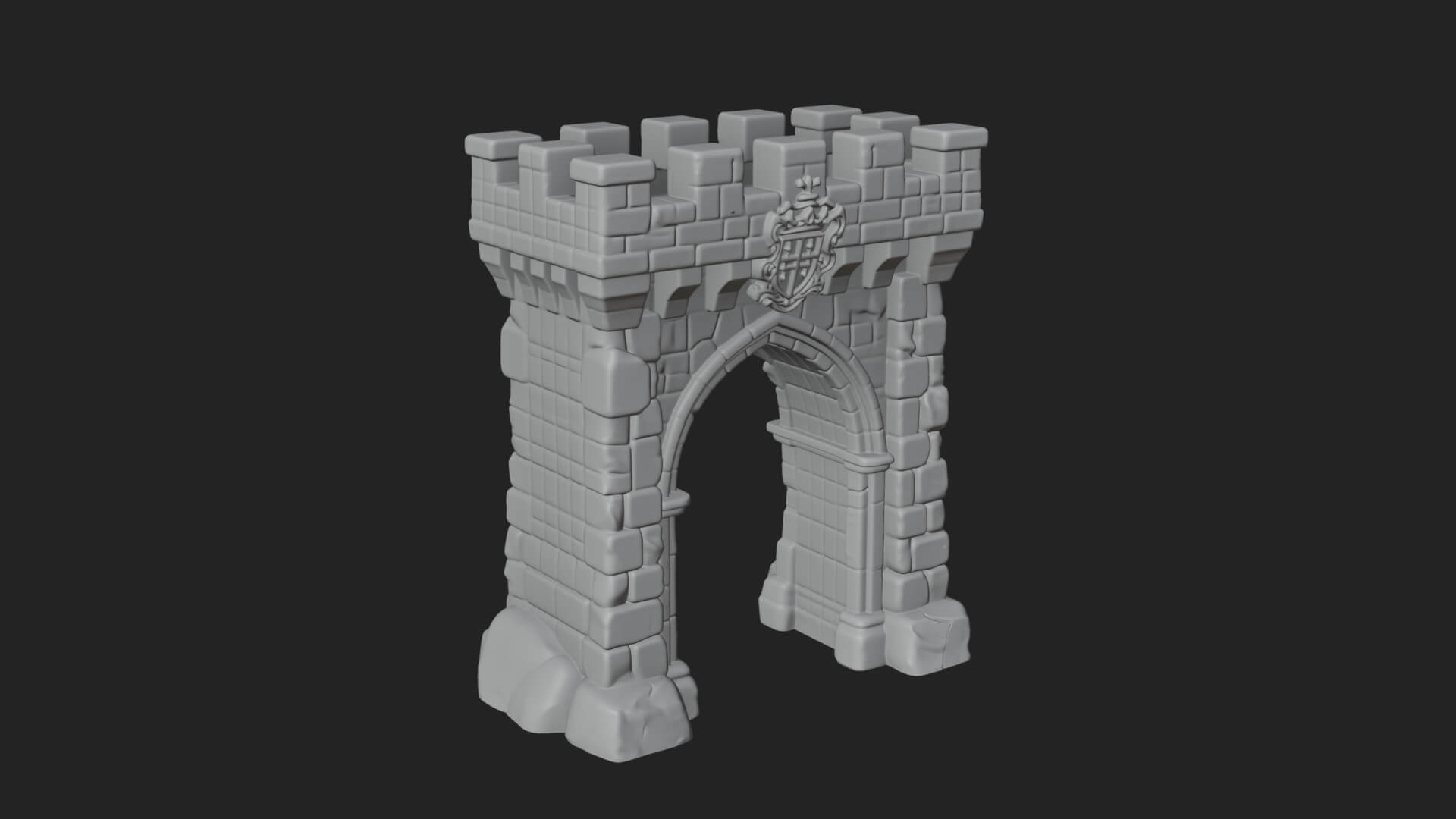 Medieval Castle Gate Model Design 11 3D Print Model 3D Model