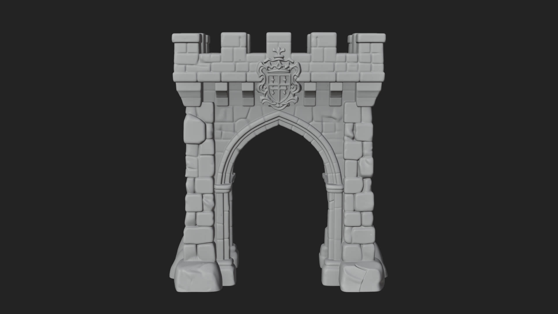 Medieval Castle Gate Model Design 11 3D Print Model 3D Model