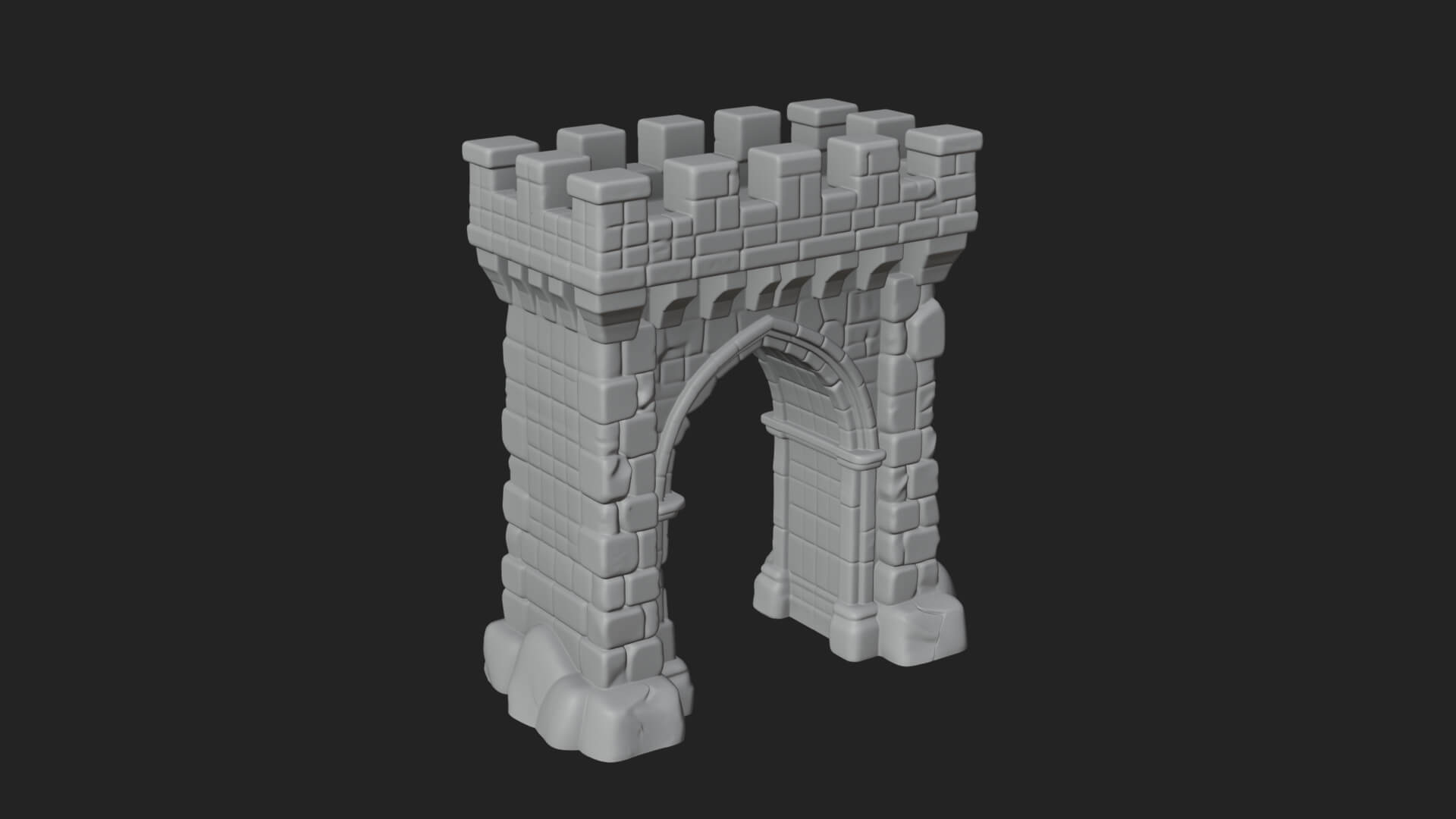 Medieval Castle Gate Model Design 11 3D Print Model 3D Model