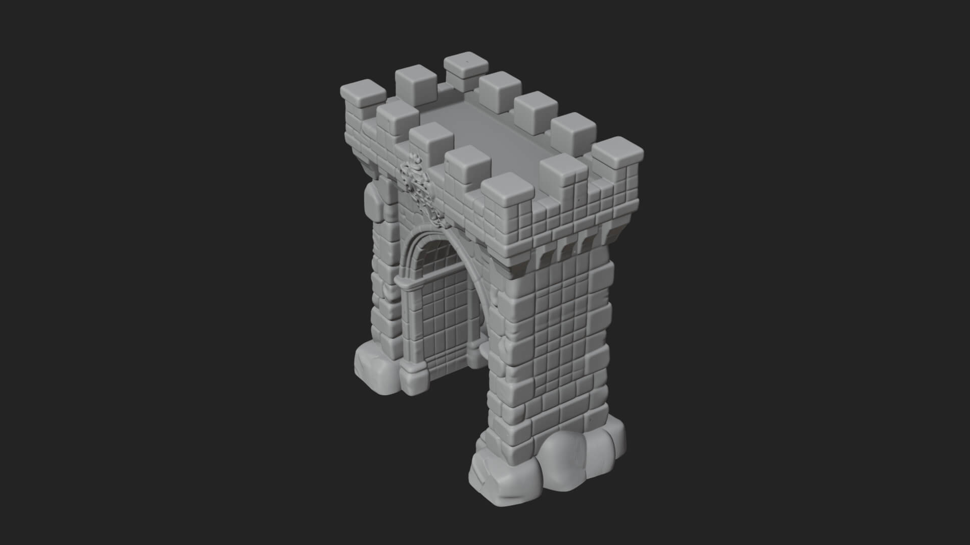 Medieval Castle Gate Model Design 11 3D Print Model 3D Model