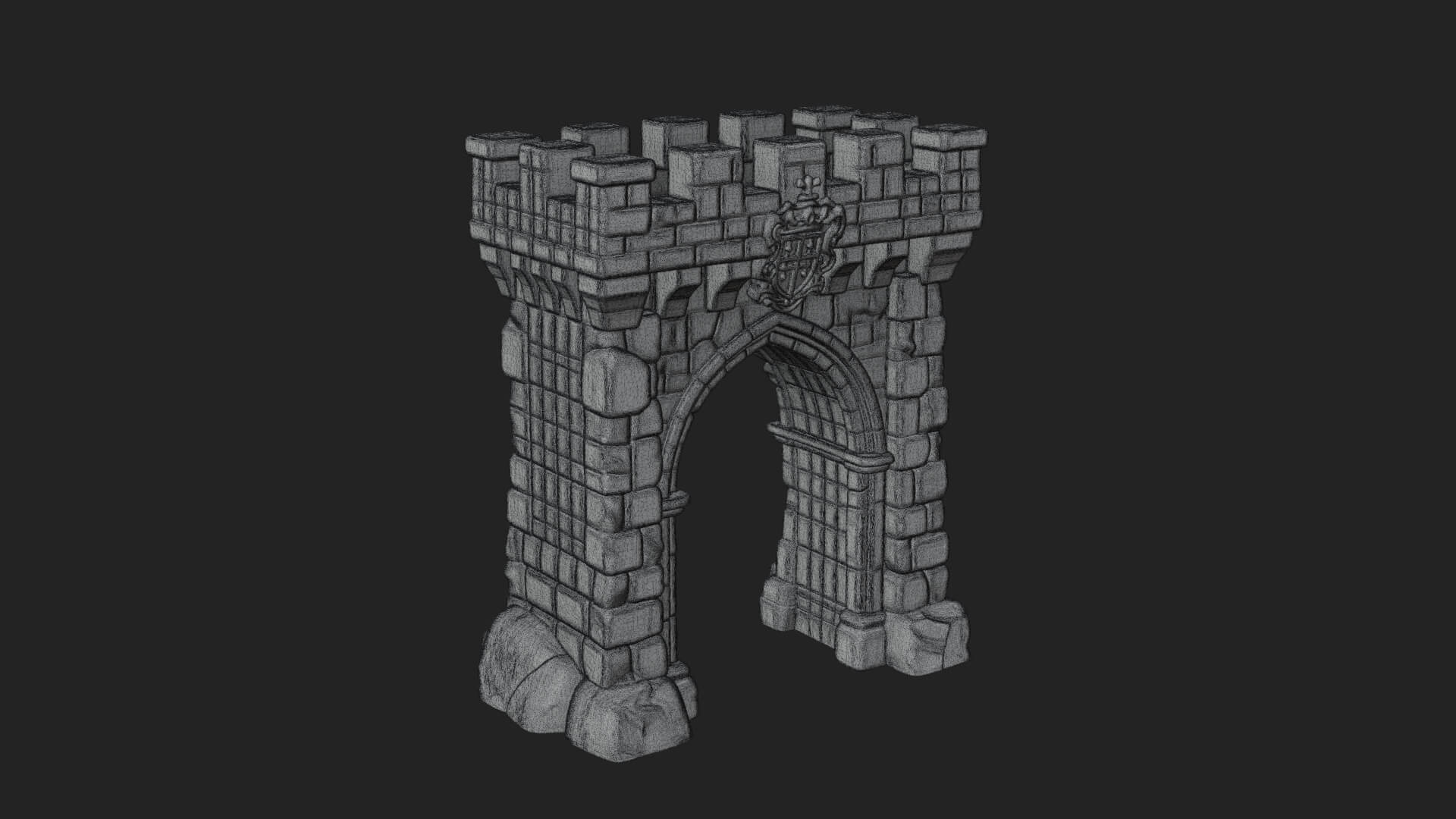 Medieval Castle Gate Model Design 11 3D Print Model 3D Model