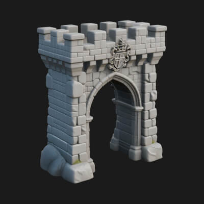 Medieval Castle Gate Model Design 11 3D Print Model