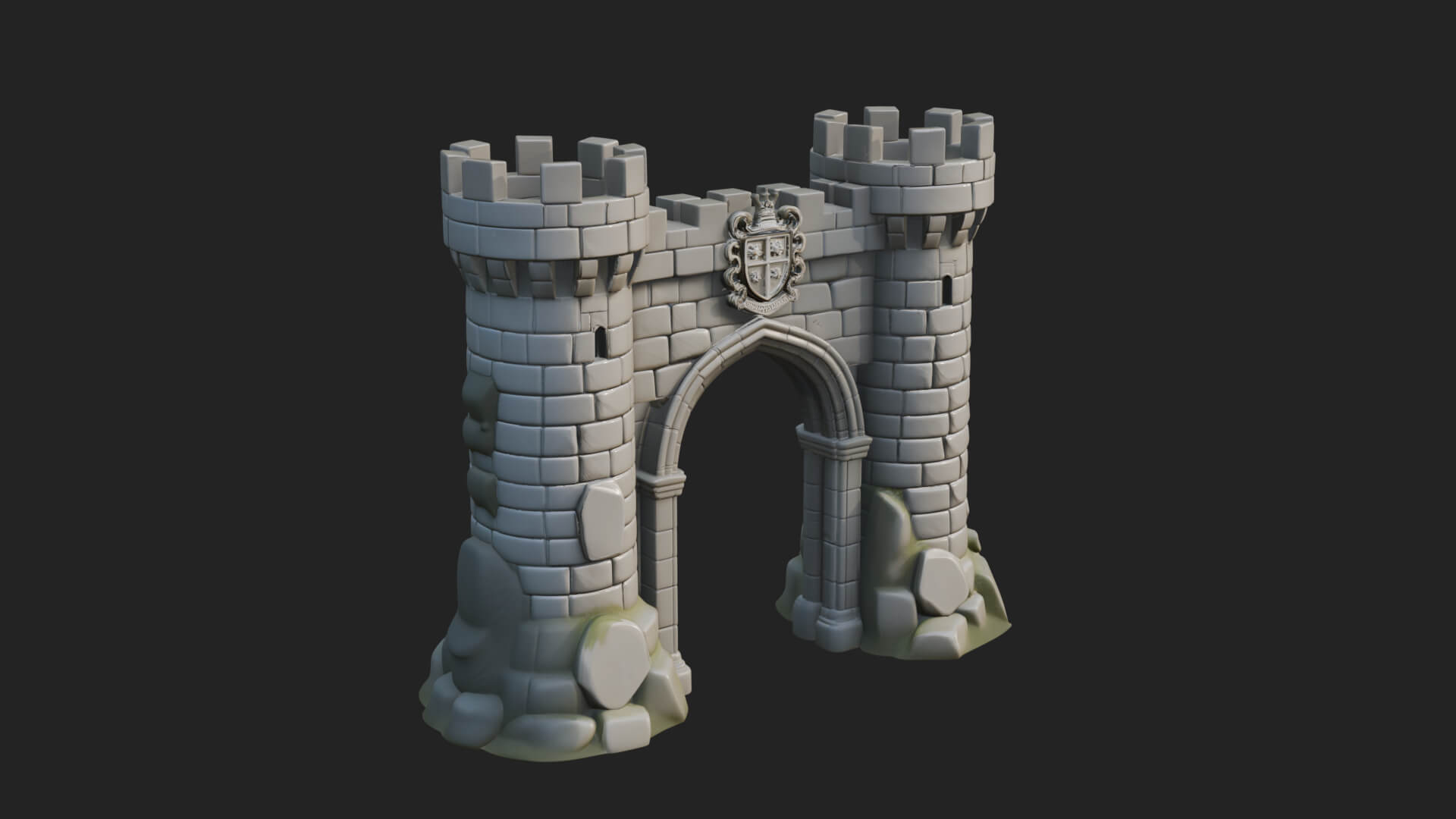 Medieval Castle Gate Model Design 9 3D Print Model 3D Model