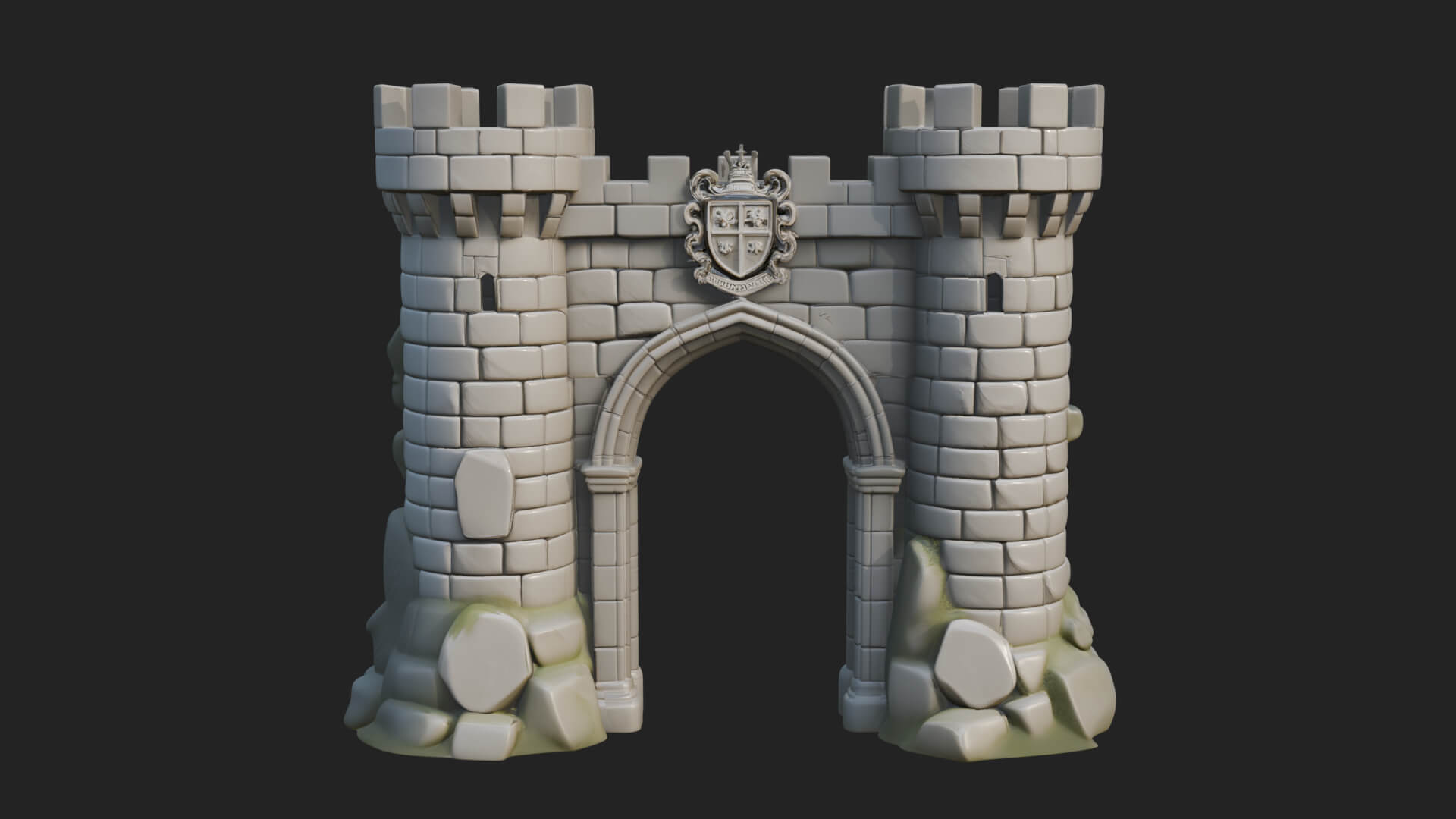 Medieval Castle Gate Model Design 9 3D Print Model 3D Model