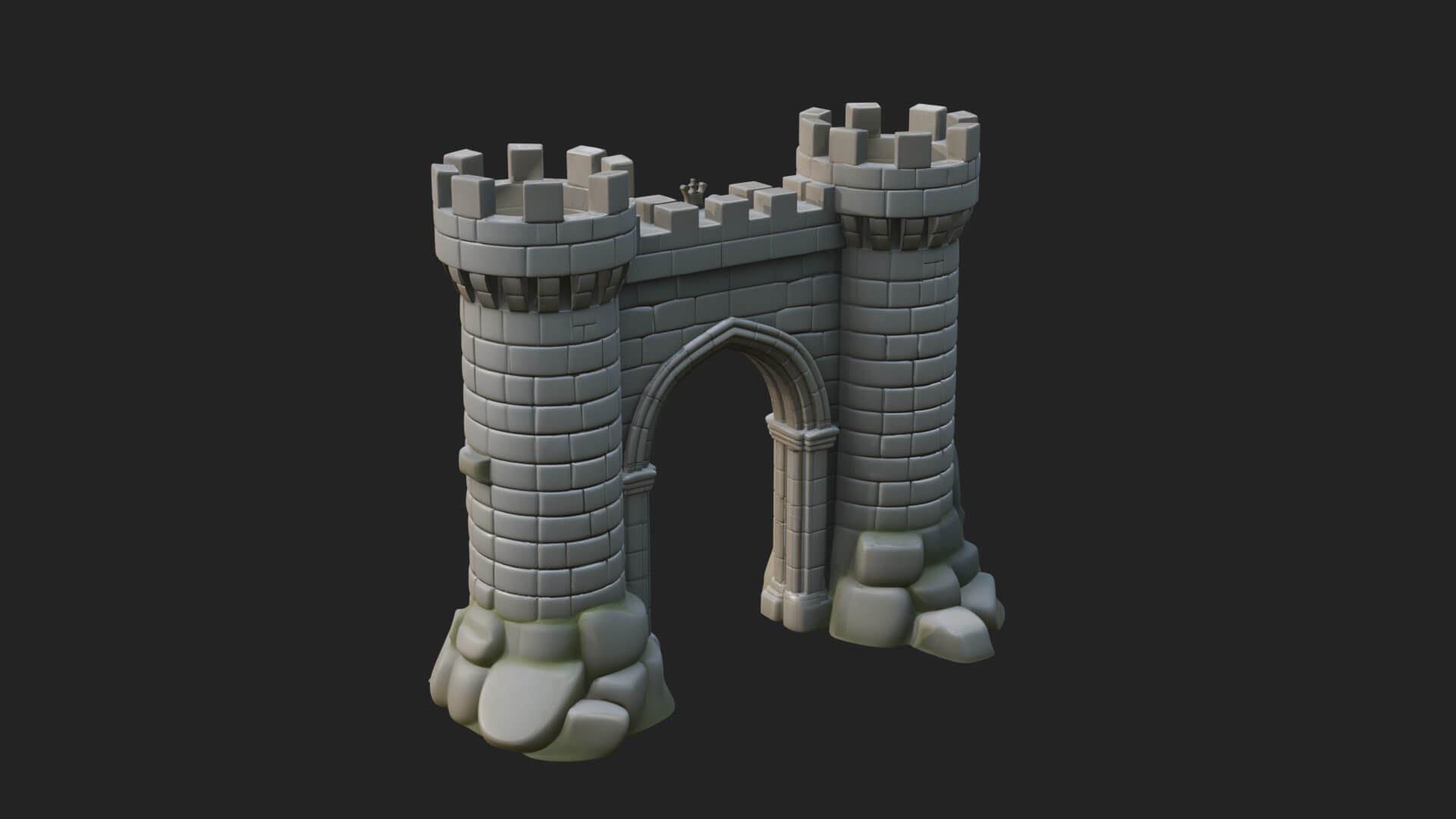 Medieval Castle Gate Model Design 9 3D Print Model 3D Model