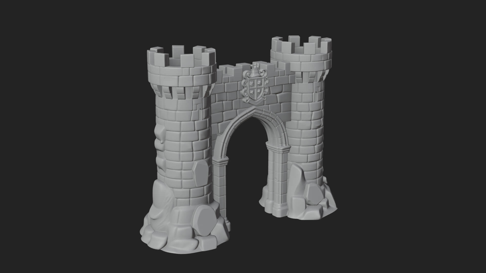Medieval Castle Gate Model Design 9 3D Print Model 3D Model