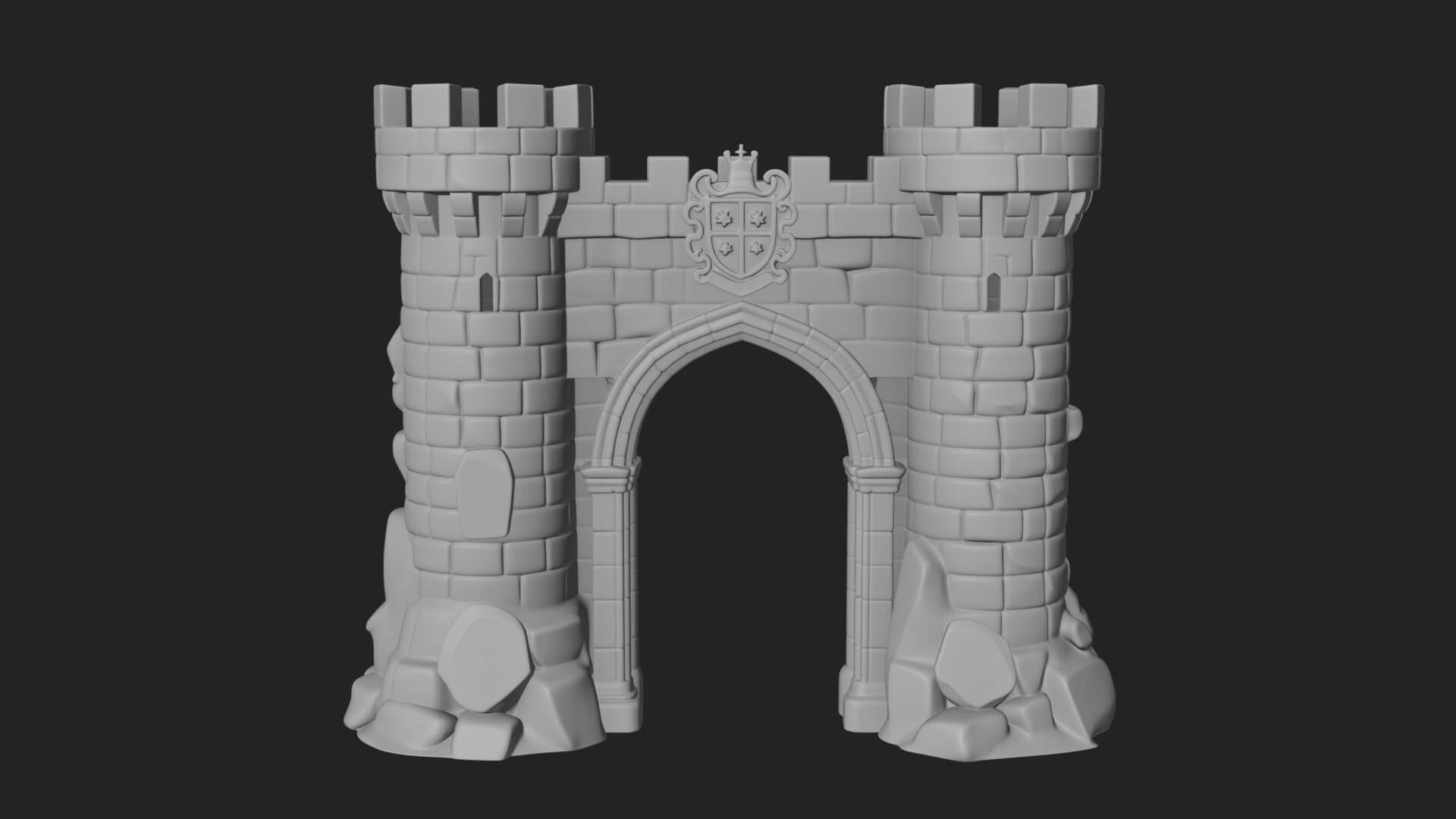 Medieval Castle Gate Model Design 9 3D Print Model 3D Model