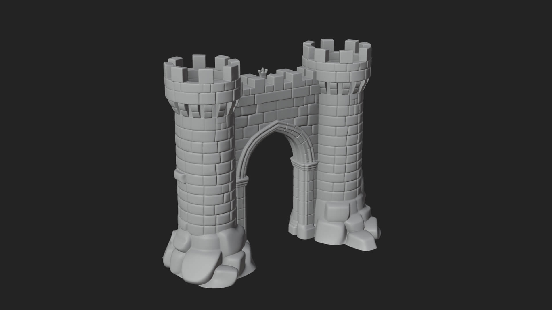Medieval Castle Gate Model Design 9 3D Print Model 3D Model
