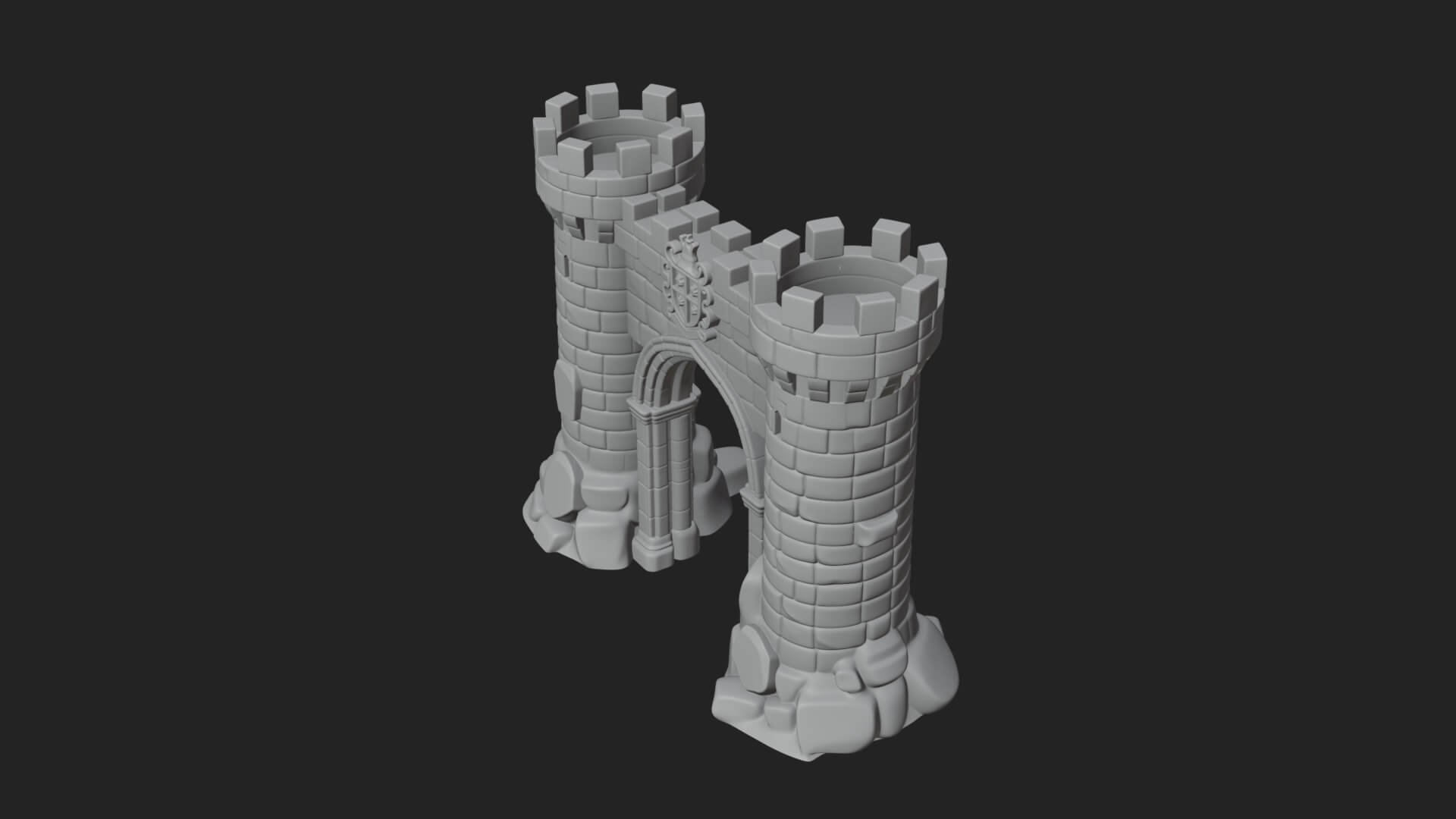 Medieval Castle Gate Model Design 9 3D Print Model 3D Model