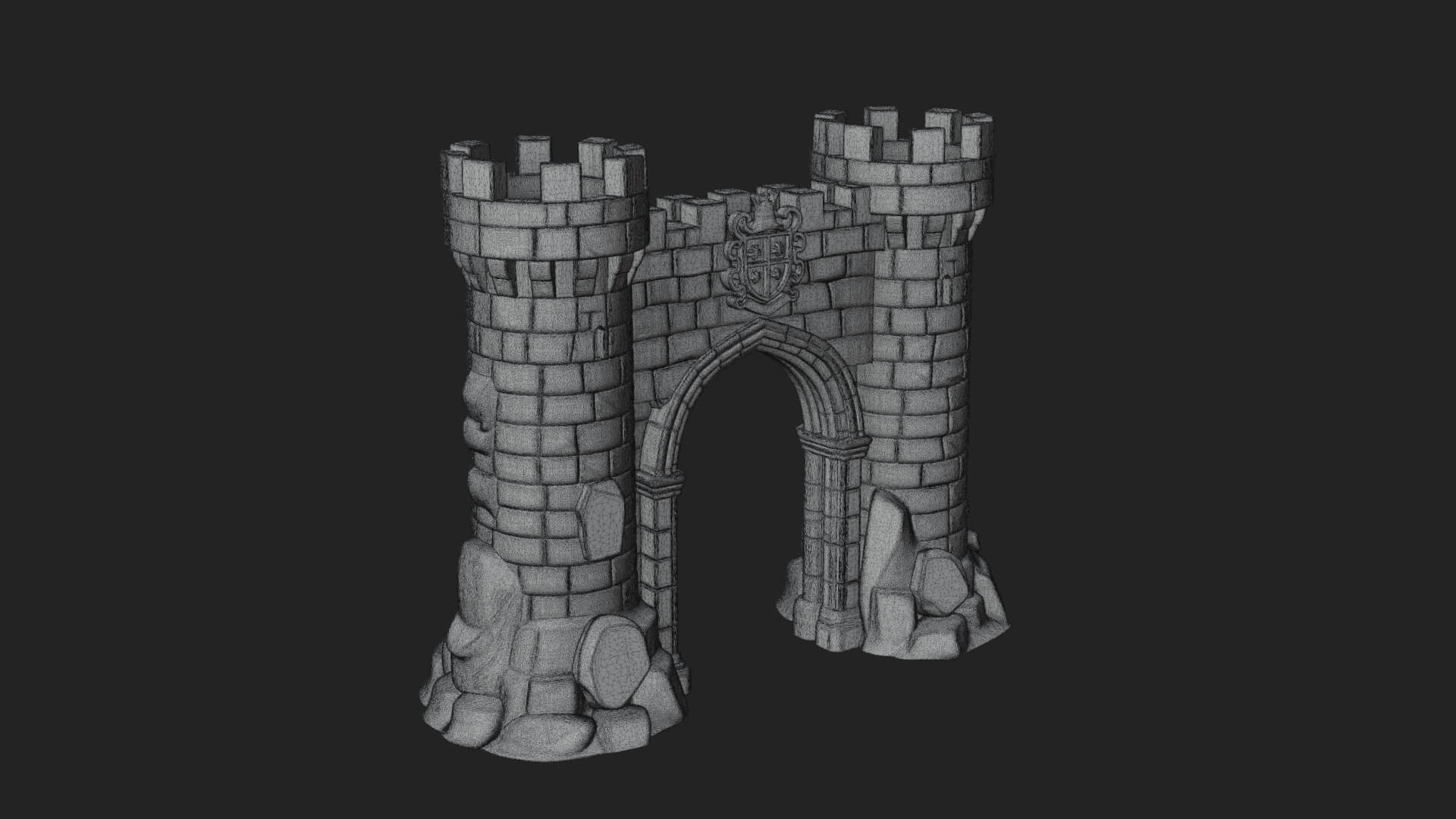 Medieval Castle Gate Model Design 9 3D Print Model 3D Model