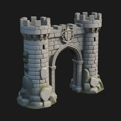 Medieval Castle Gate Model Design 9 3D Print Model