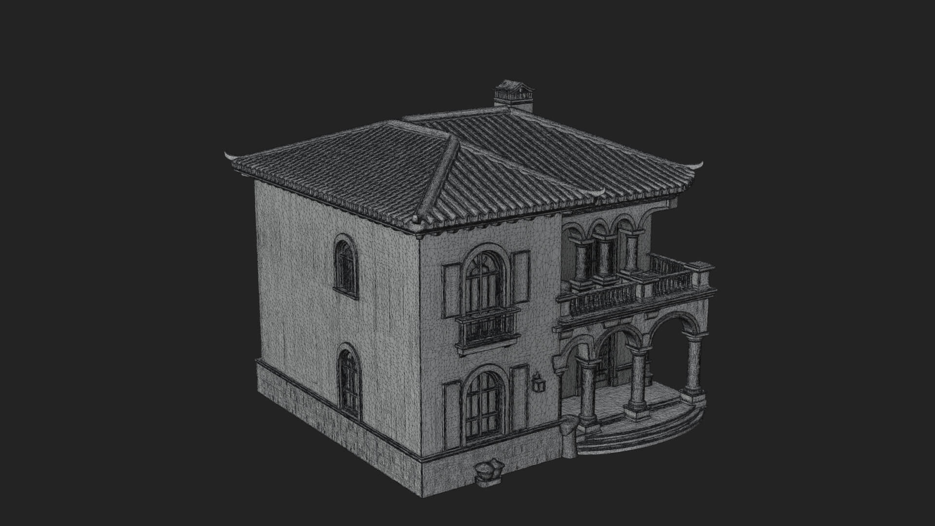 Mediterranean Villa House Design 2 3D Print Model 3D Model