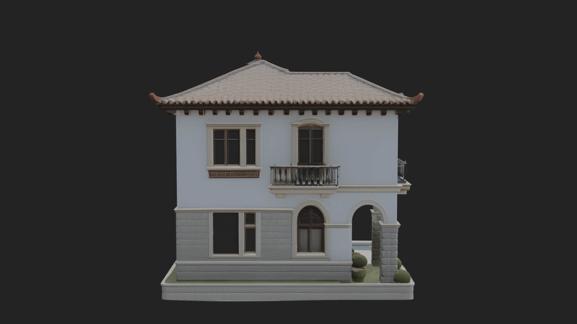 Mediterranean Villa House Design 3 3D Print Model 3D Model