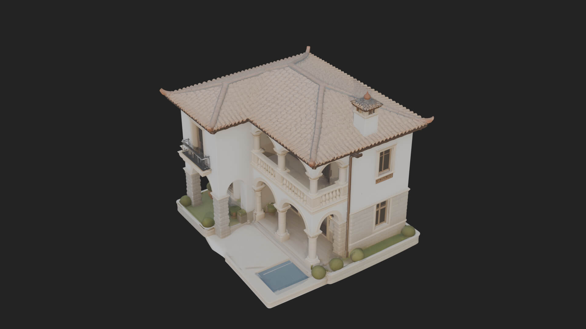 Mediterranean Villa House Design 3 3D Print Model 3D Model