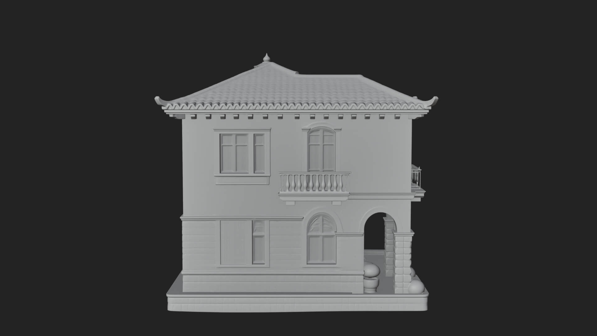 Mediterranean Villa House Design 3 3D Print Model 3D Model