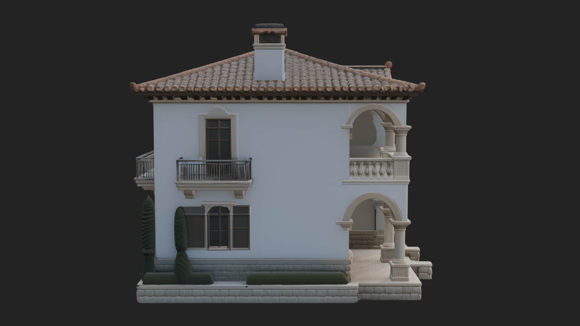 Mediterranean Villa House Design 4 3D Print Model 3D Model