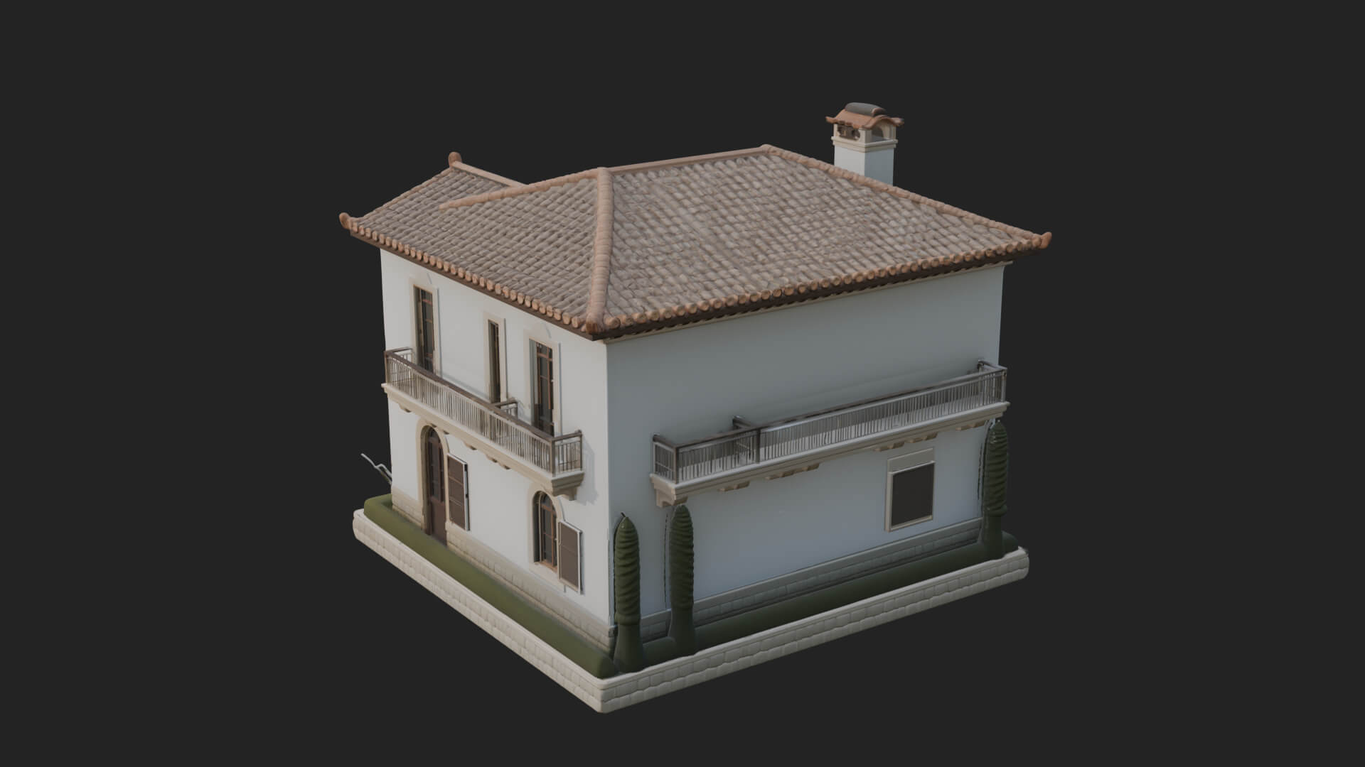 Mediterranean Villa House Design 4 3D Print Model 3D Model