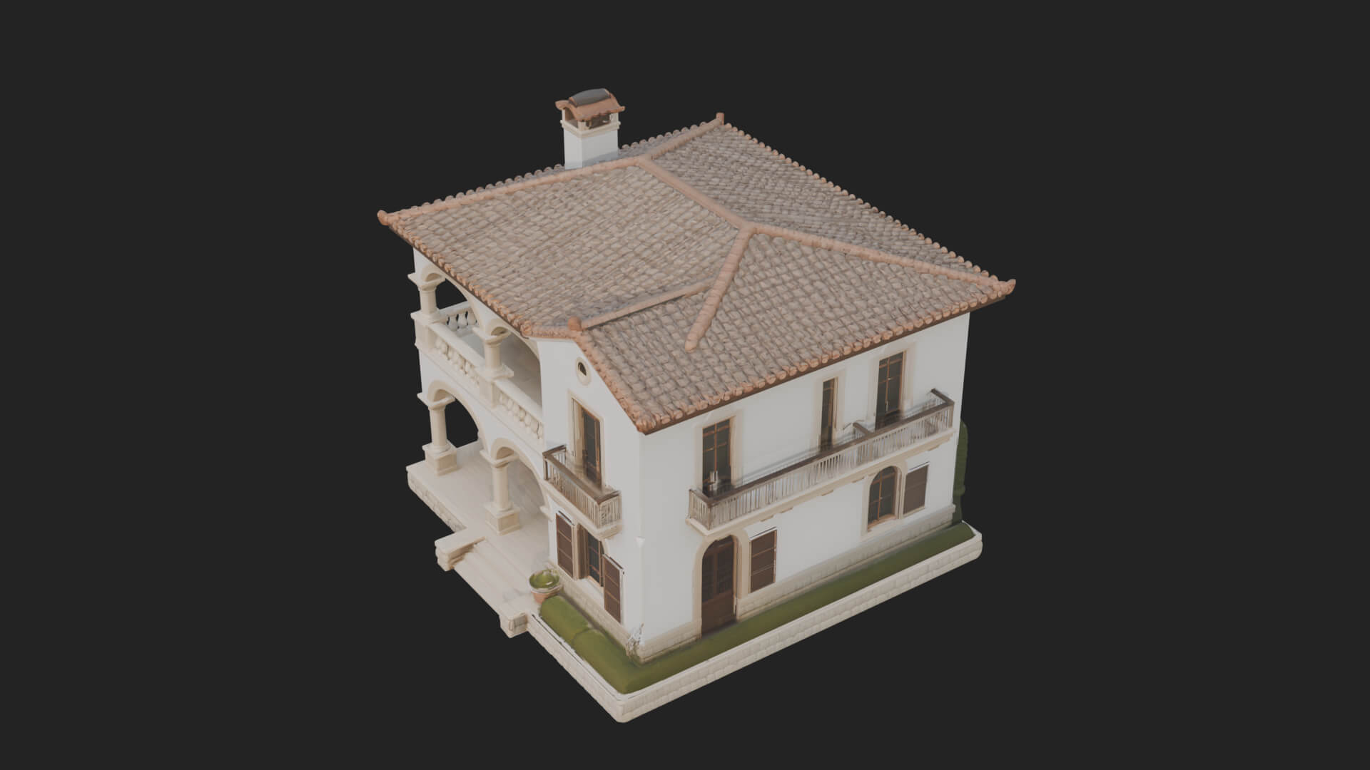 Mediterranean Villa House Design 4 3D Print Model 3D Model