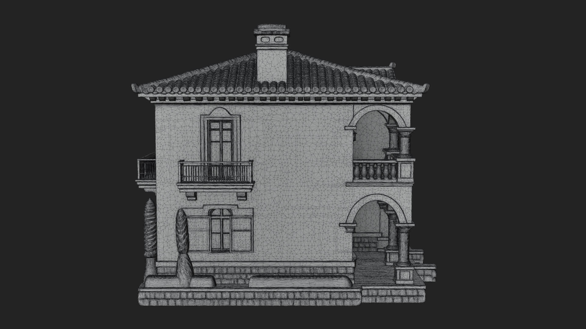 Mediterranean Villa House Design 4 3D Print Model 3D Model