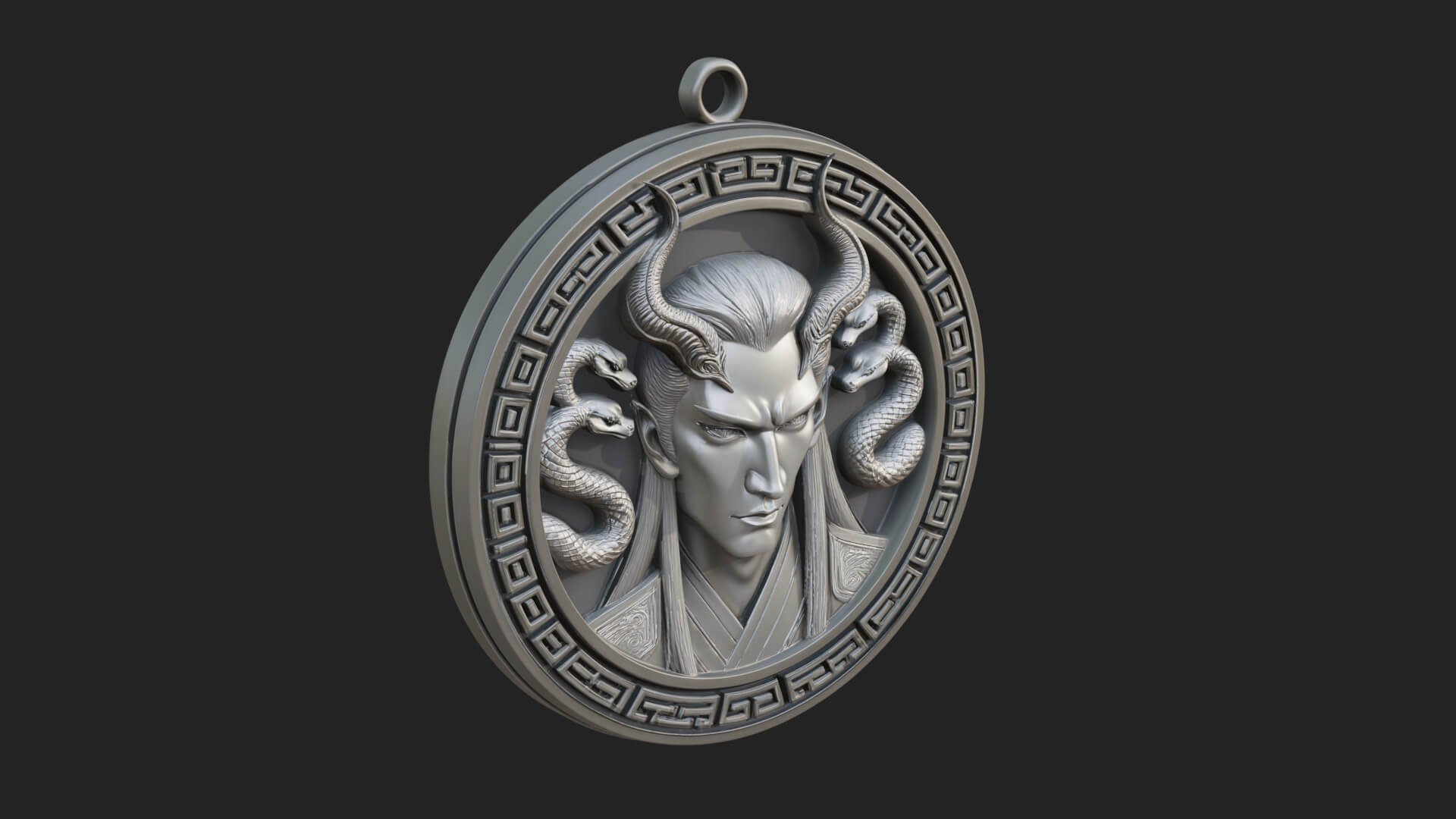 Medusa Oval Relief Plaque Design 1 3D Print Model 3D Model