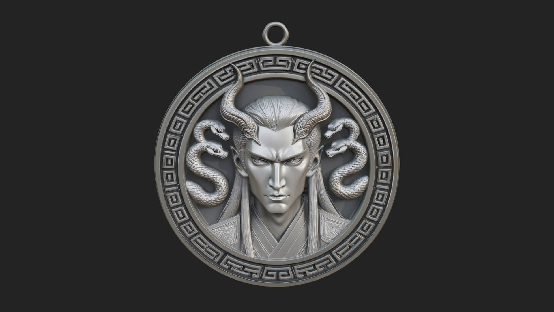 Medusa Oval Relief Plaque Design 1 3D Print Model 3D Model