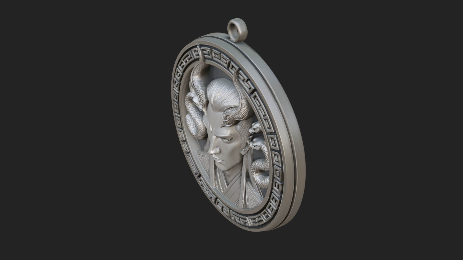 Medusa Oval Relief Plaque Design 1 3D Print Model 3D Model
