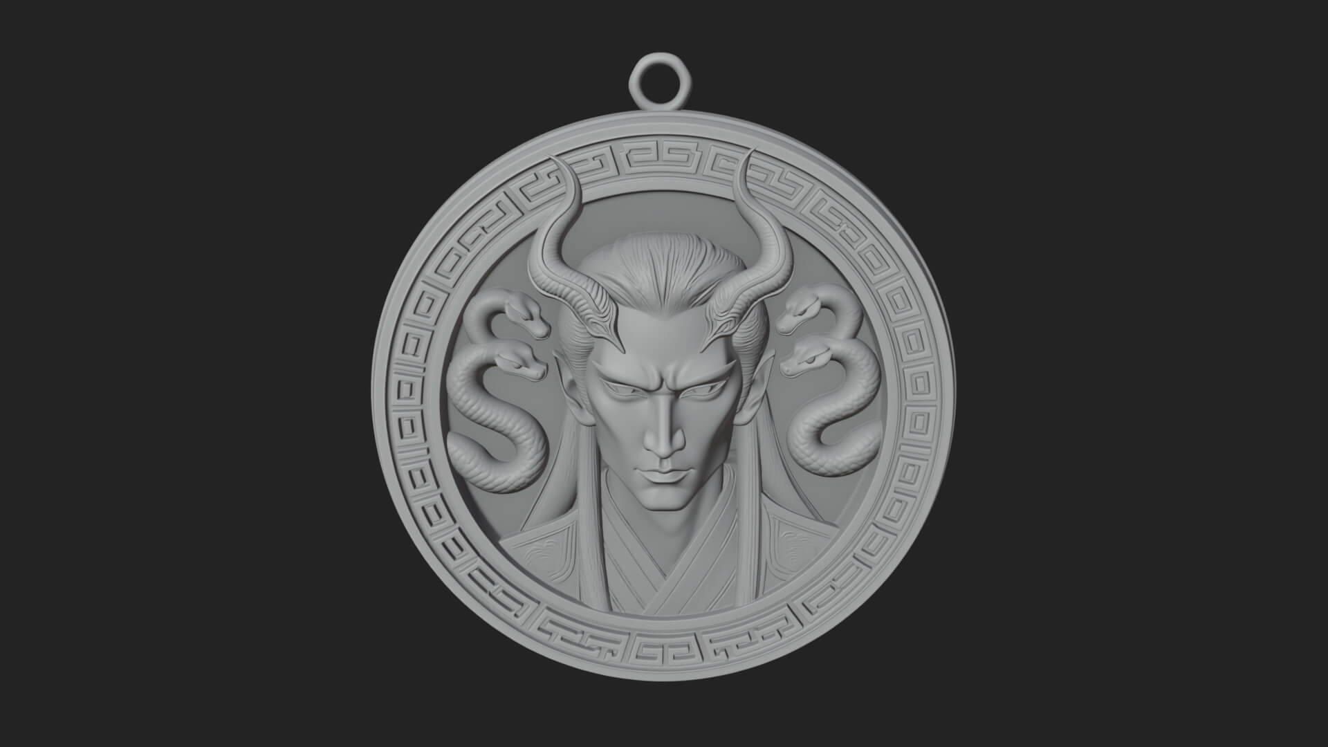 Medusa Oval Relief Plaque Design 1 3D Print Model 3D Model
