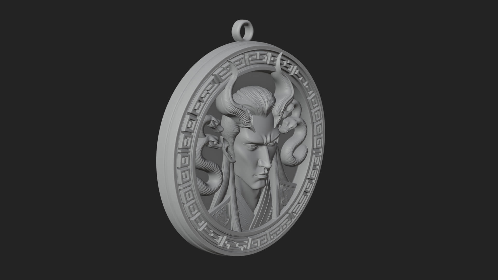 Medusa Oval Relief Plaque Design 1 3D Print Model 3D Model