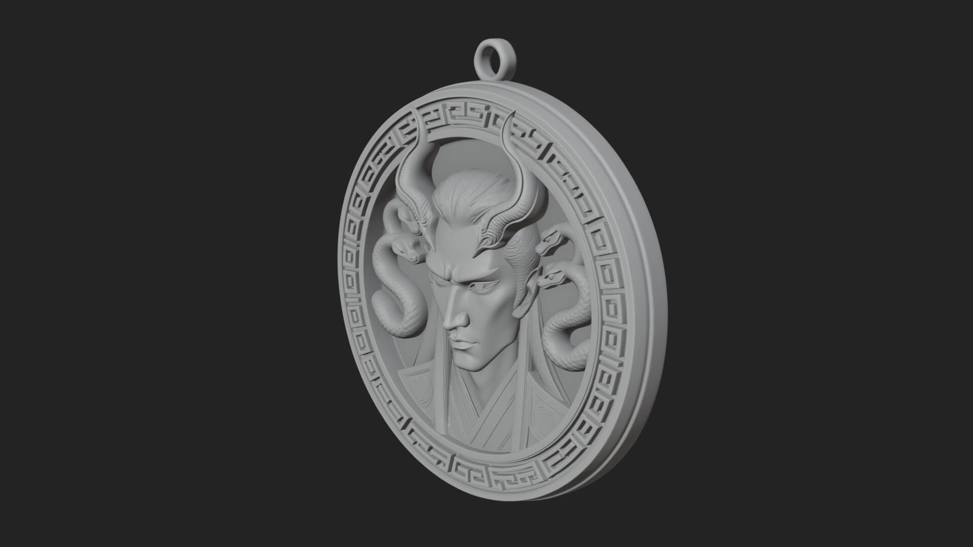 Medusa Oval Relief Plaque Design 1 3D Print Model 3D Model