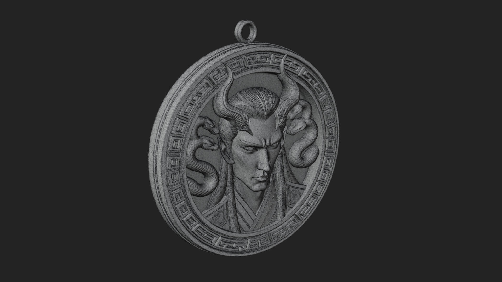Medusa Oval Relief Plaque Design 1 3D Print Model 3D Model