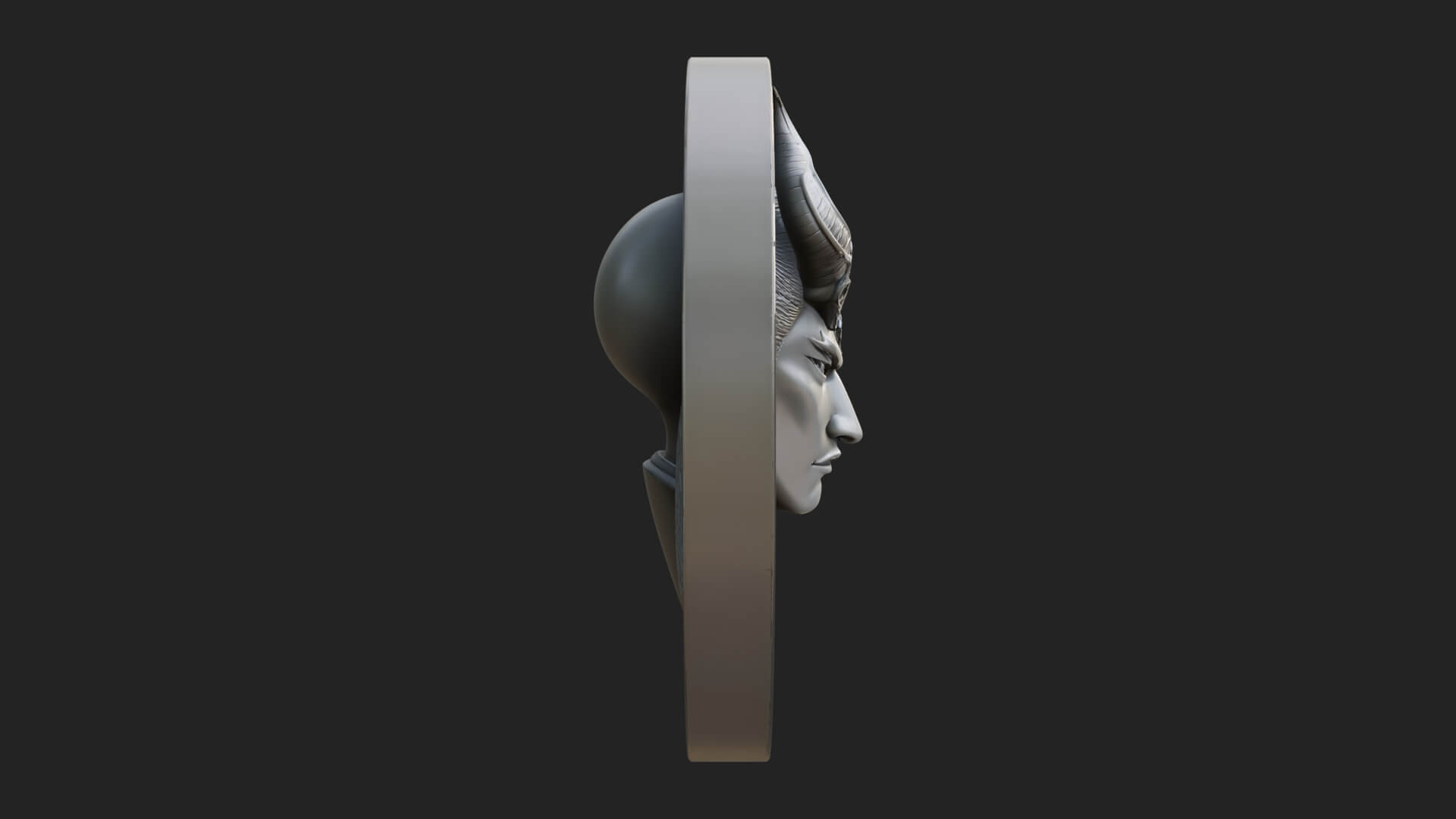 Medusa Oval Relief Plaque Design 2 3D Print Model 3D Model