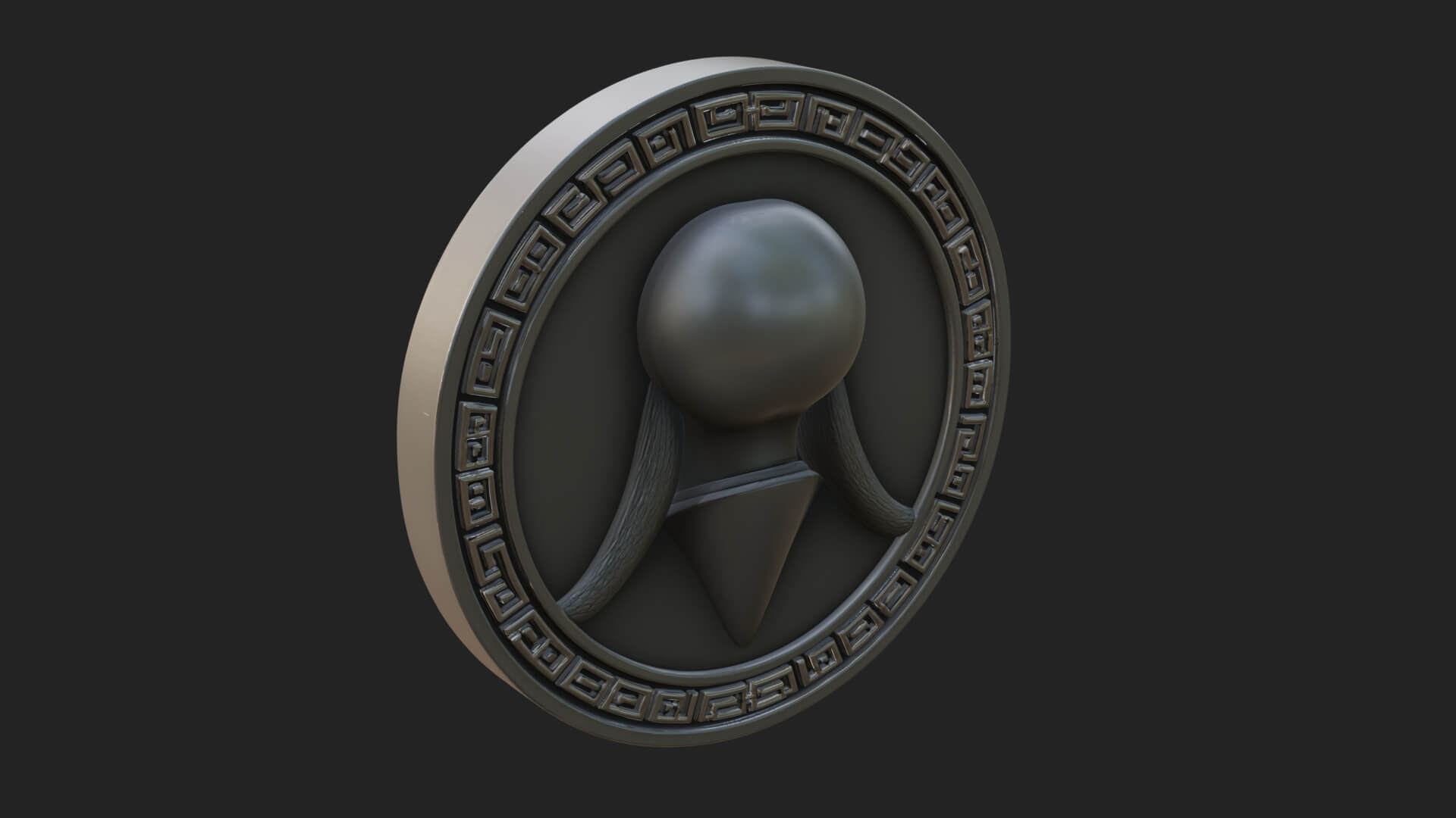 Medusa Oval Relief Plaque Design 2 3D Print Model 3D Model