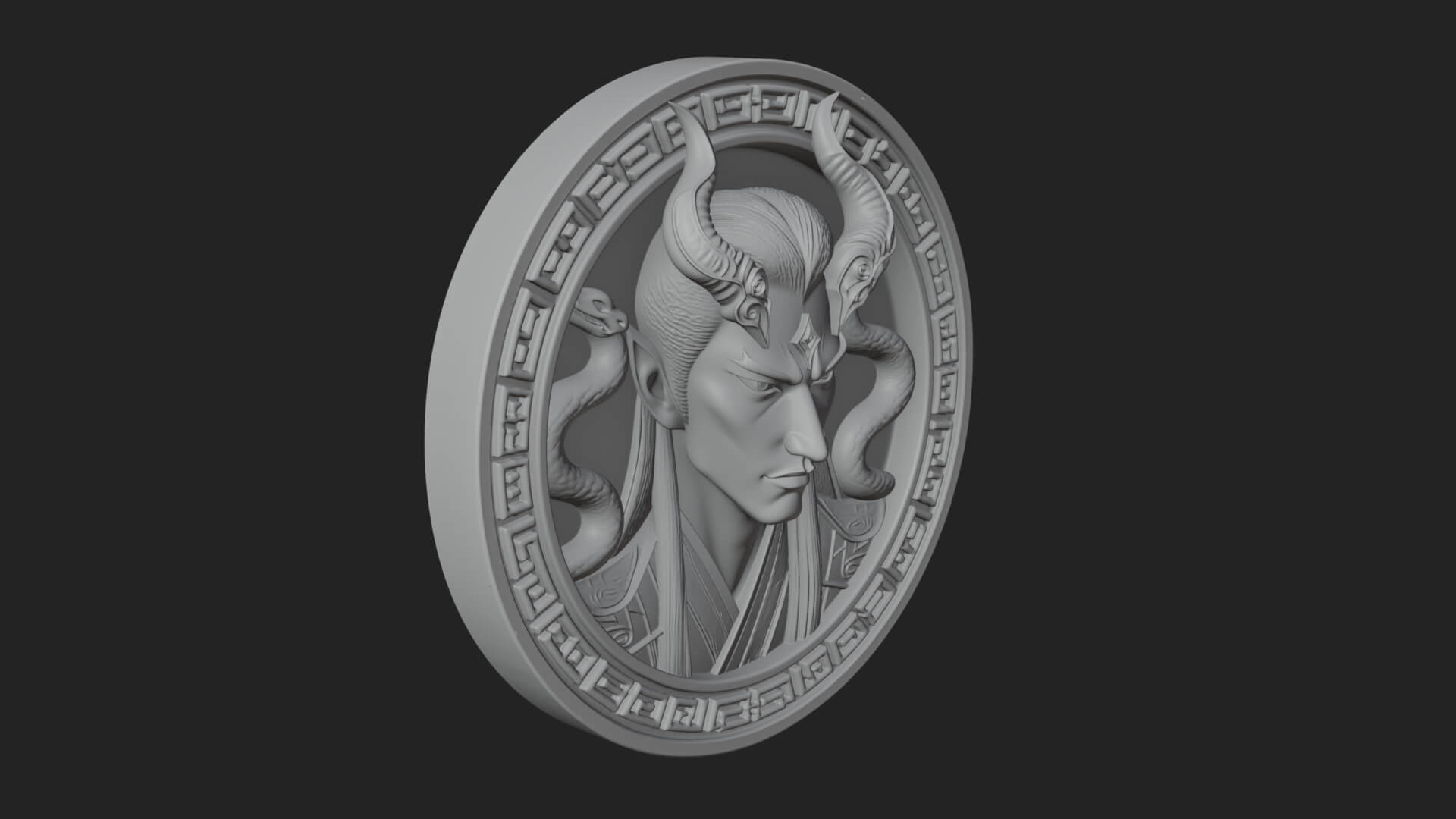 Medusa Oval Relief Plaque Design 2 3D Print Model 3D Model