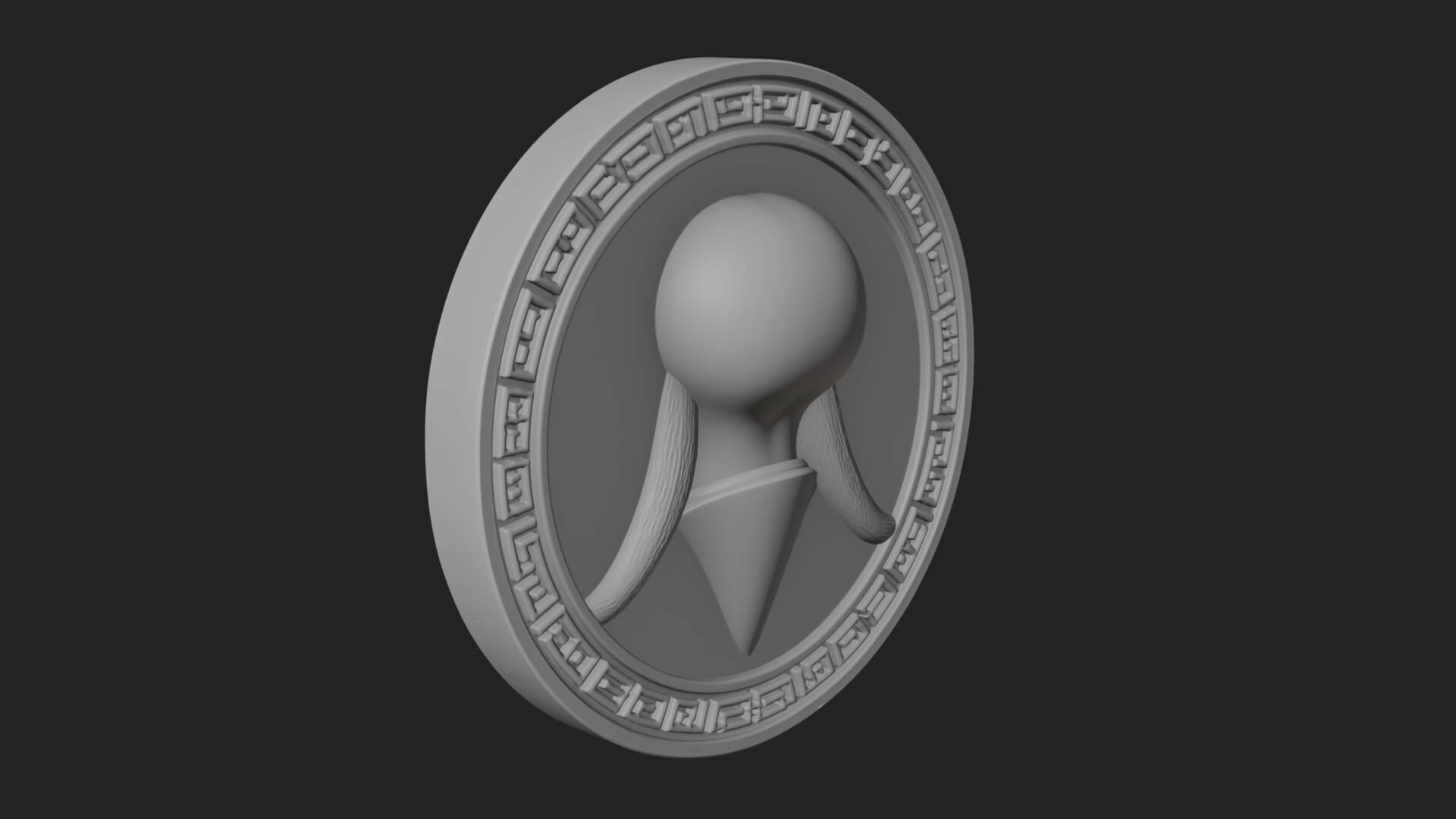 Medusa Oval Relief Plaque Design 2 3D Print Model 3D Model