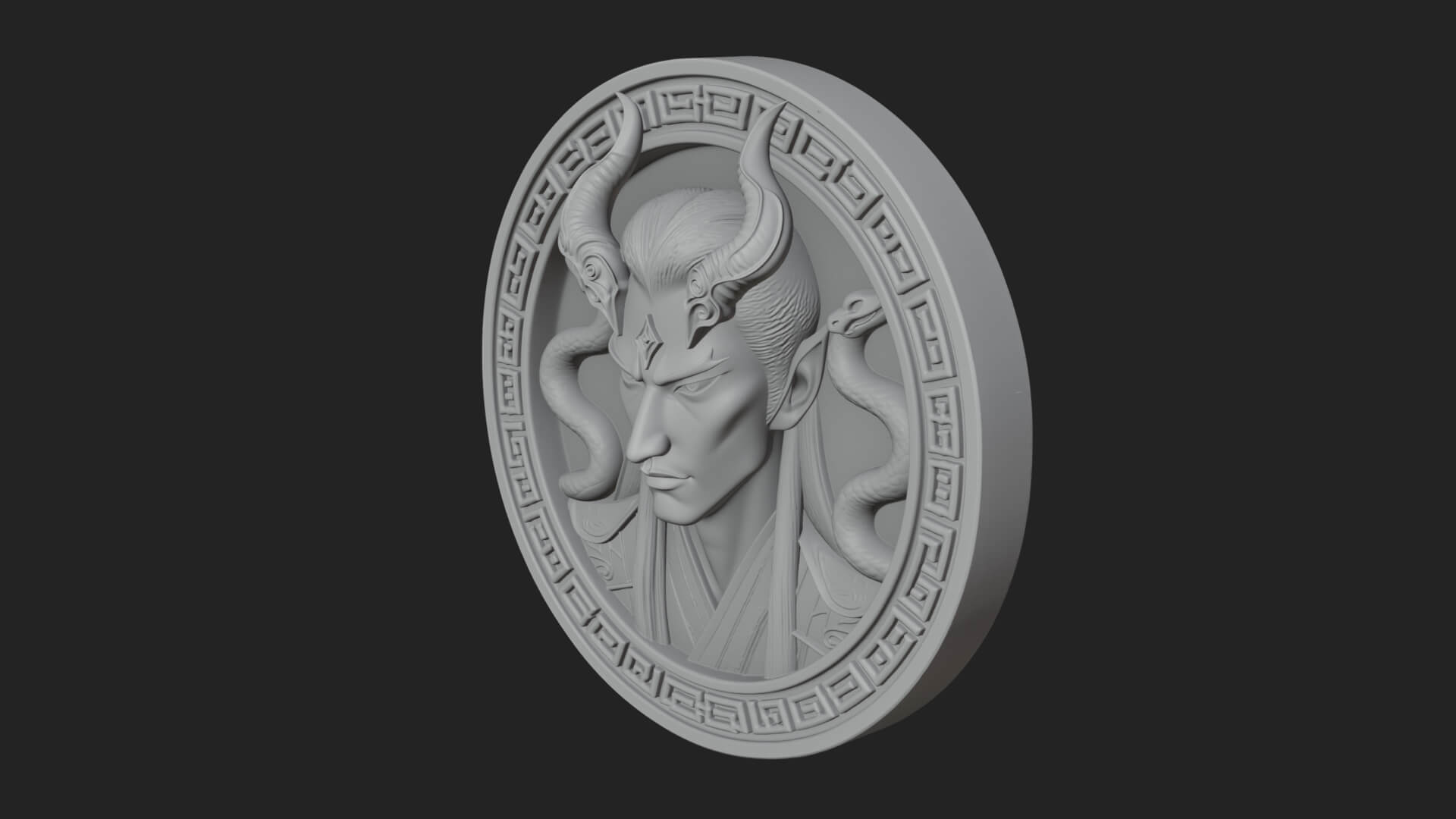 Medusa Oval Relief Plaque Design 2 3D Print Model 3D Model