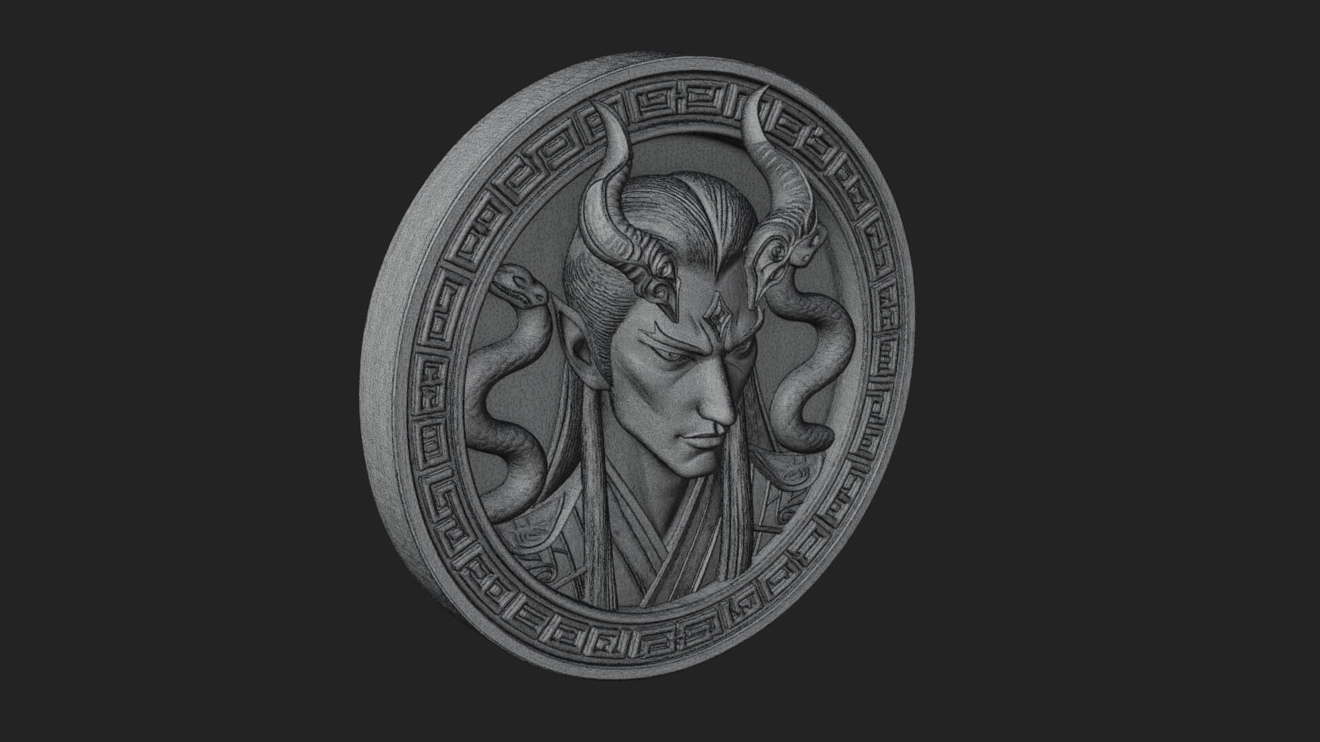 Medusa Oval Relief Plaque Design 2 3D Print Model 3D Model