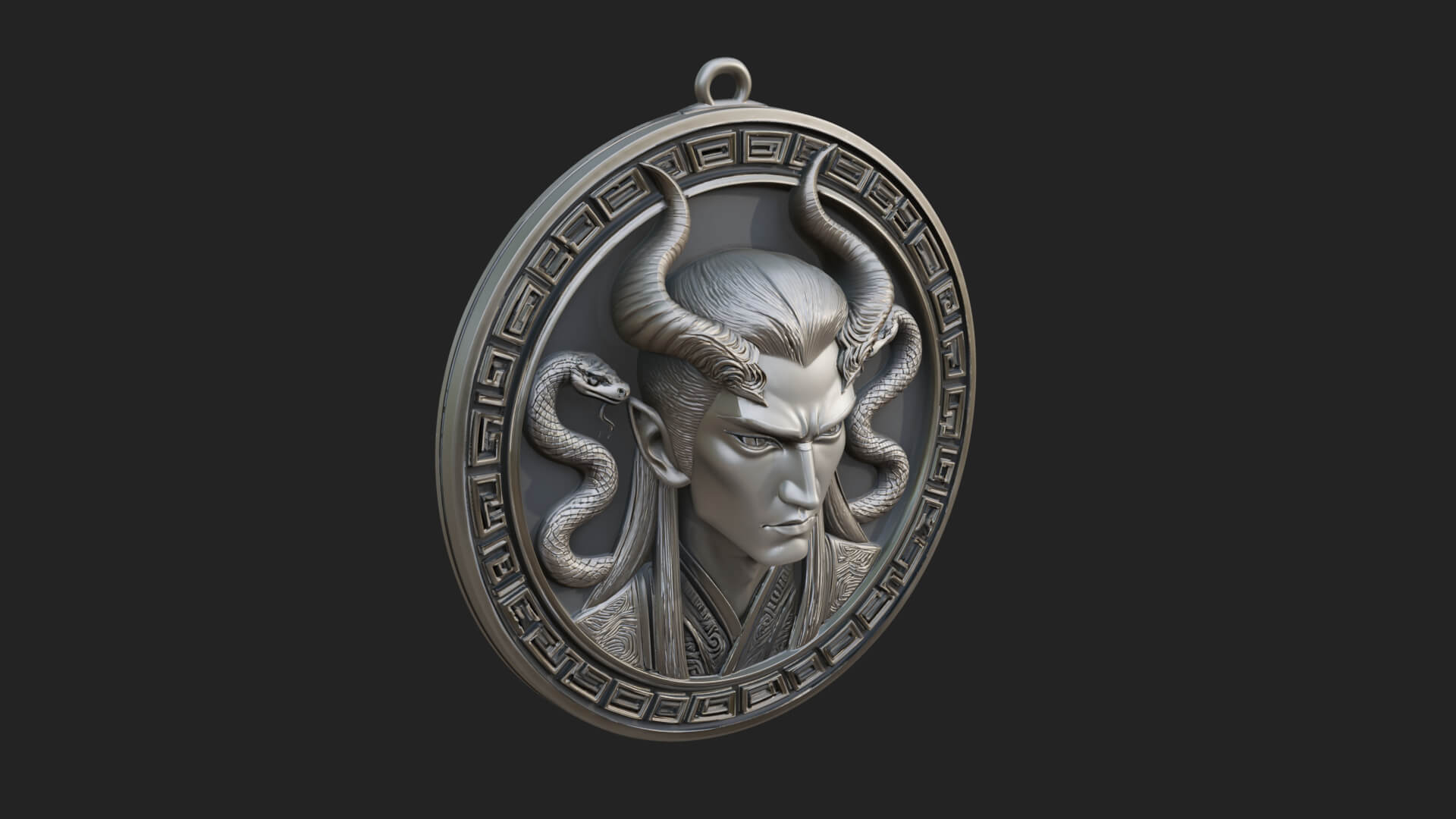 Medusa Oval Relief Plaque Design 3 3D Print Model 3D Model