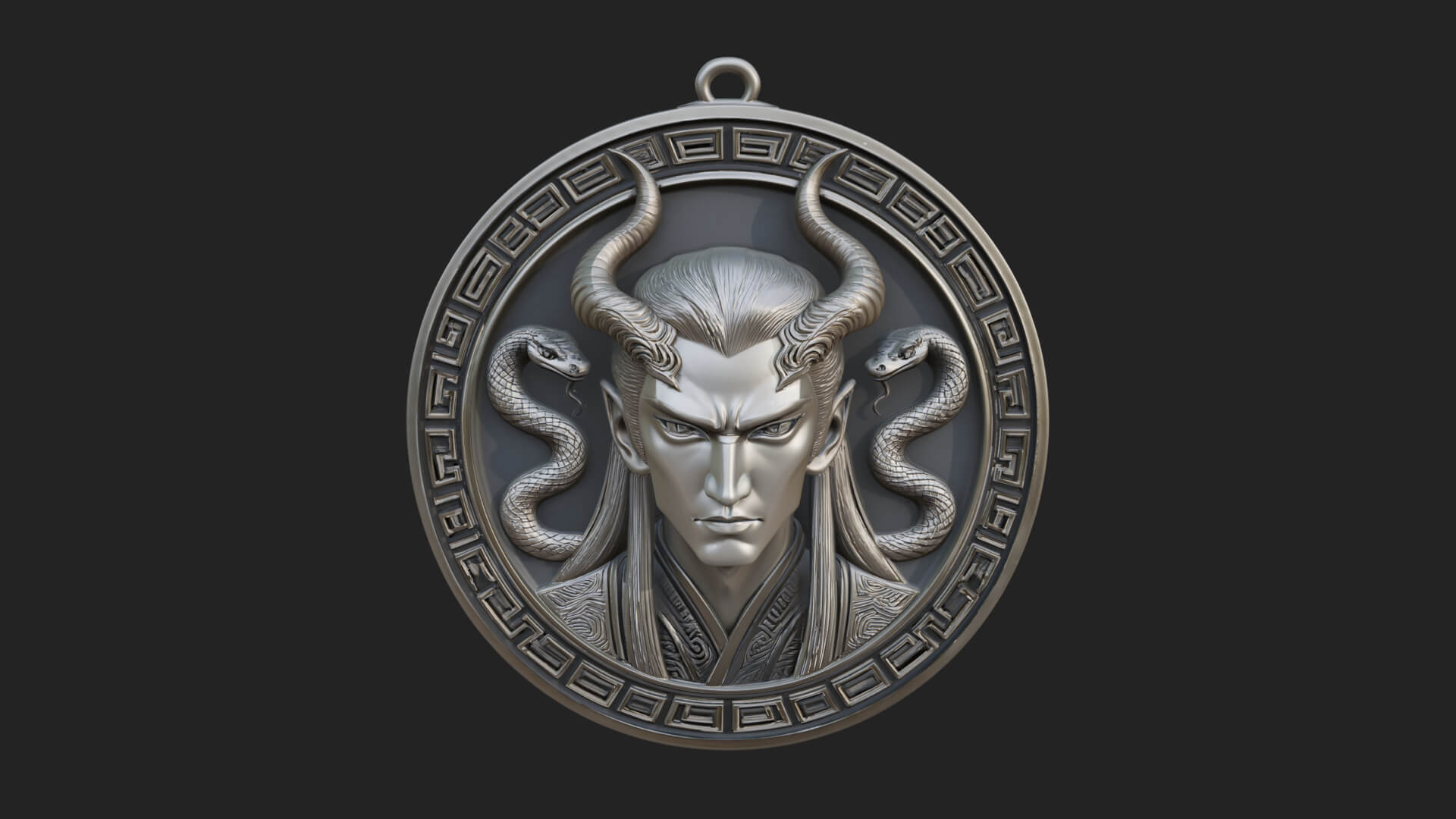 Medusa Oval Relief Plaque Design 3 3D Print Model 3D Model