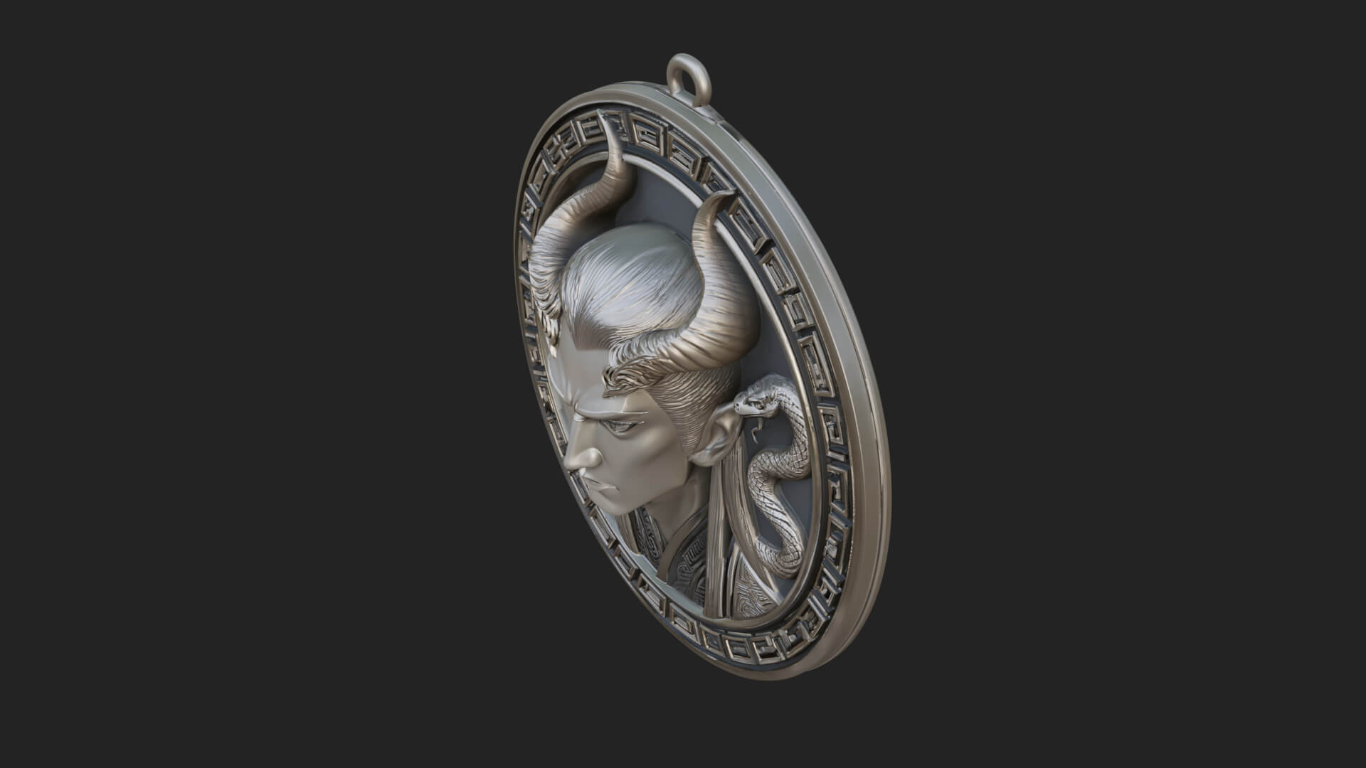 Medusa Oval Relief Plaque Design 3 3D Print Model 3D Model