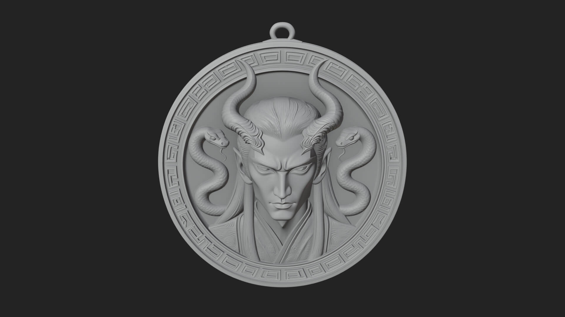 Medusa Oval Relief Plaque Design 3 3D Print Model 3D Model
